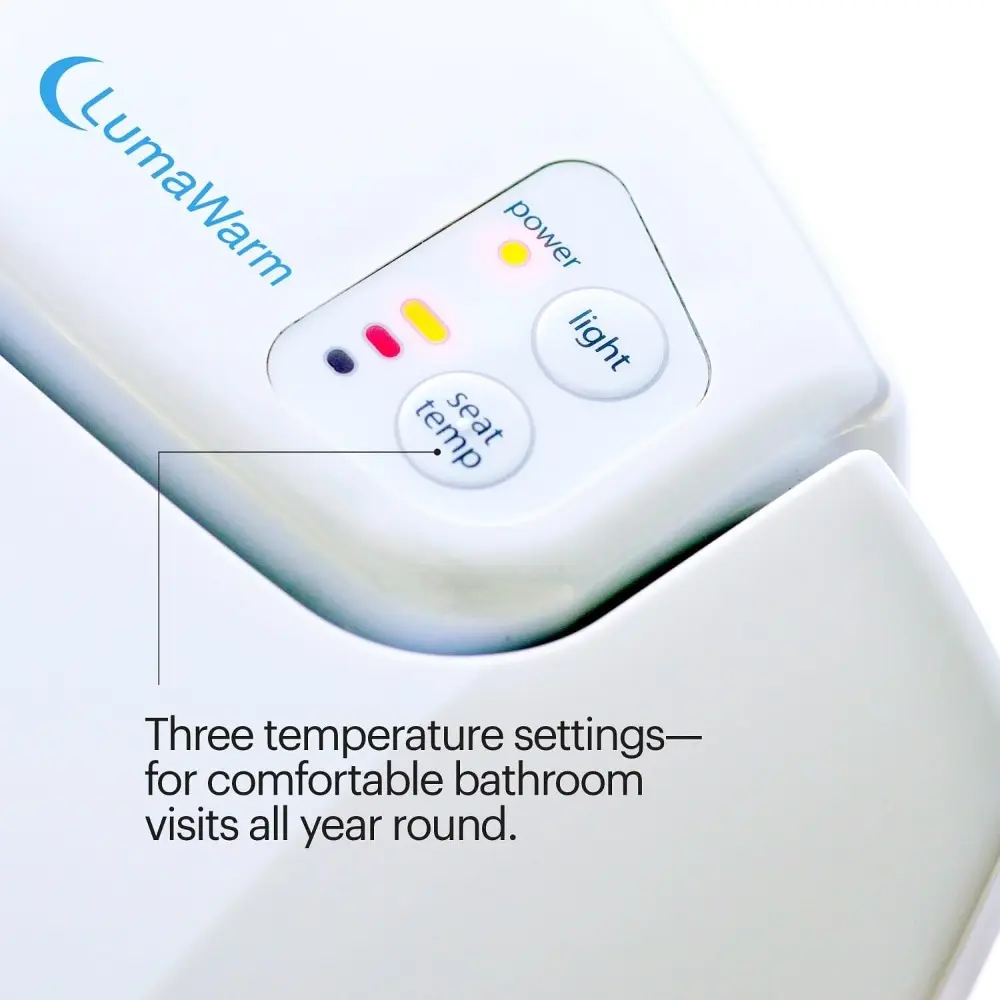 L60-RW LumaWarm Heated Toilet Seat with Night Light, 3 Temperature Settings, Gentle Close Lid,Easy Installation,Built-In Contro
