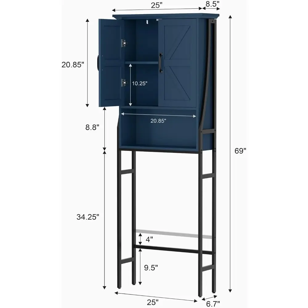 Over The Toilet Storage Cabinet, Over Toilet Bathroom Organizer with Doors Above Toilet Storage Cabinet Spacesaver Rack Behind T