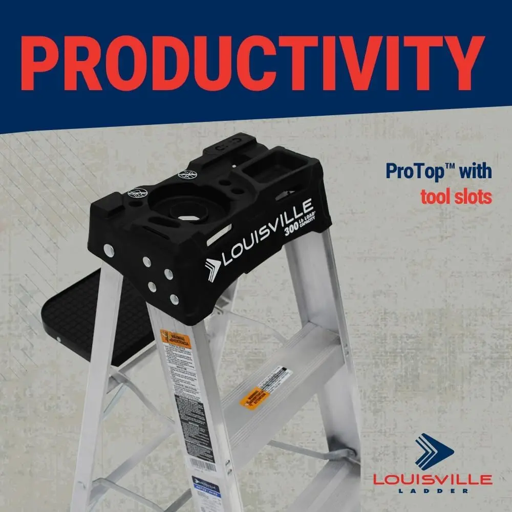 8-Foot Aluminum Step Ladder, 300-Pound Load Capacity, Type IA, AS3008