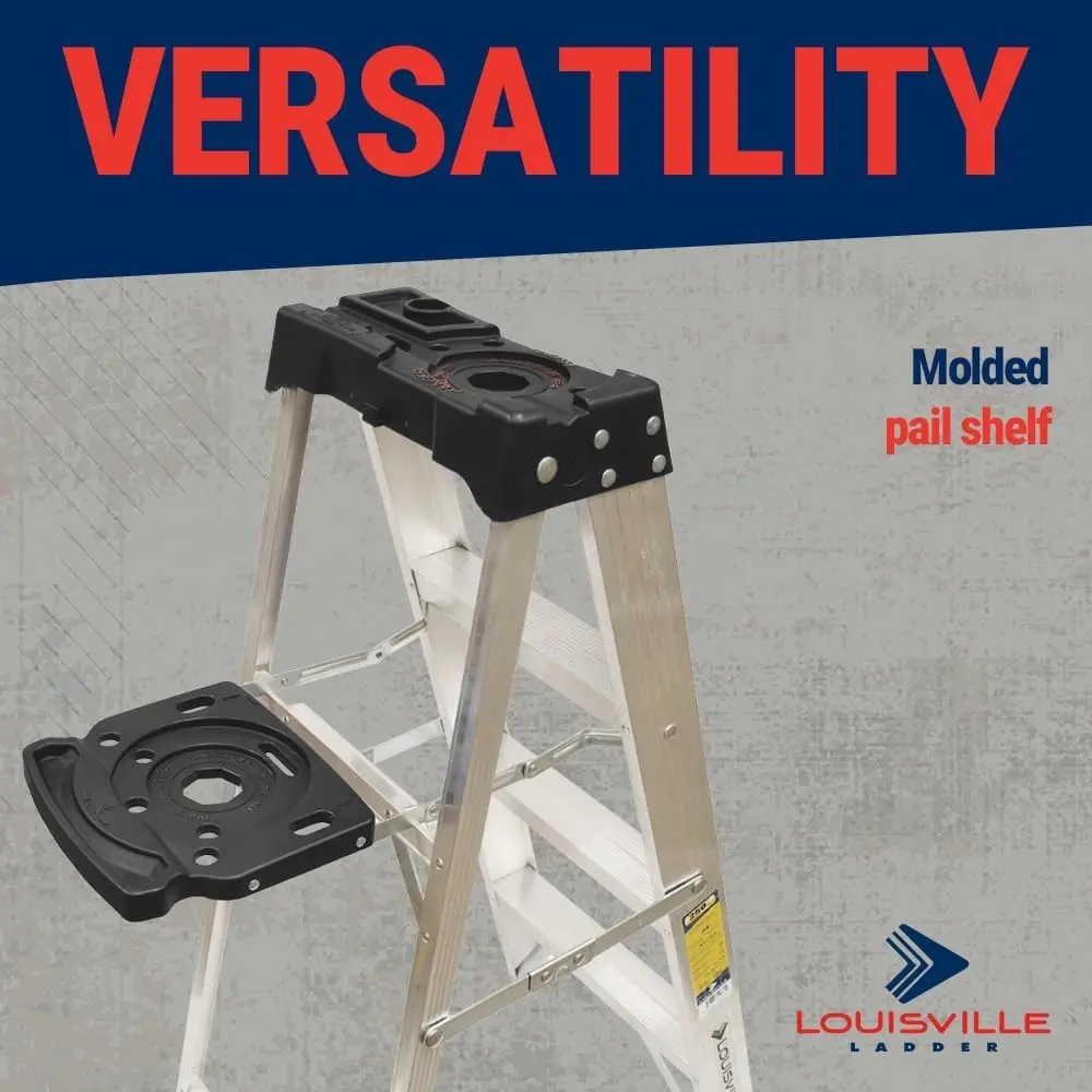 8-Foot Aluminum Step Ladder, 300-Pound Load Capacity, Type IA, AS3008