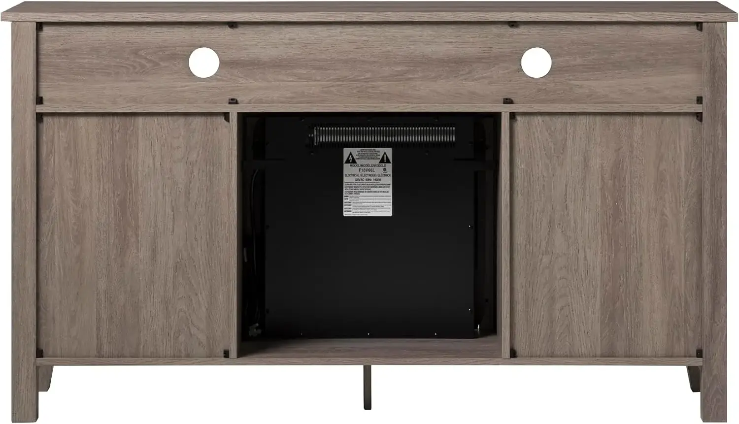 Glenwood Rustic Farmhouse Glass Door Highboy Fireplace TV Stand for TVs up to 65 Inches, 58 Inch