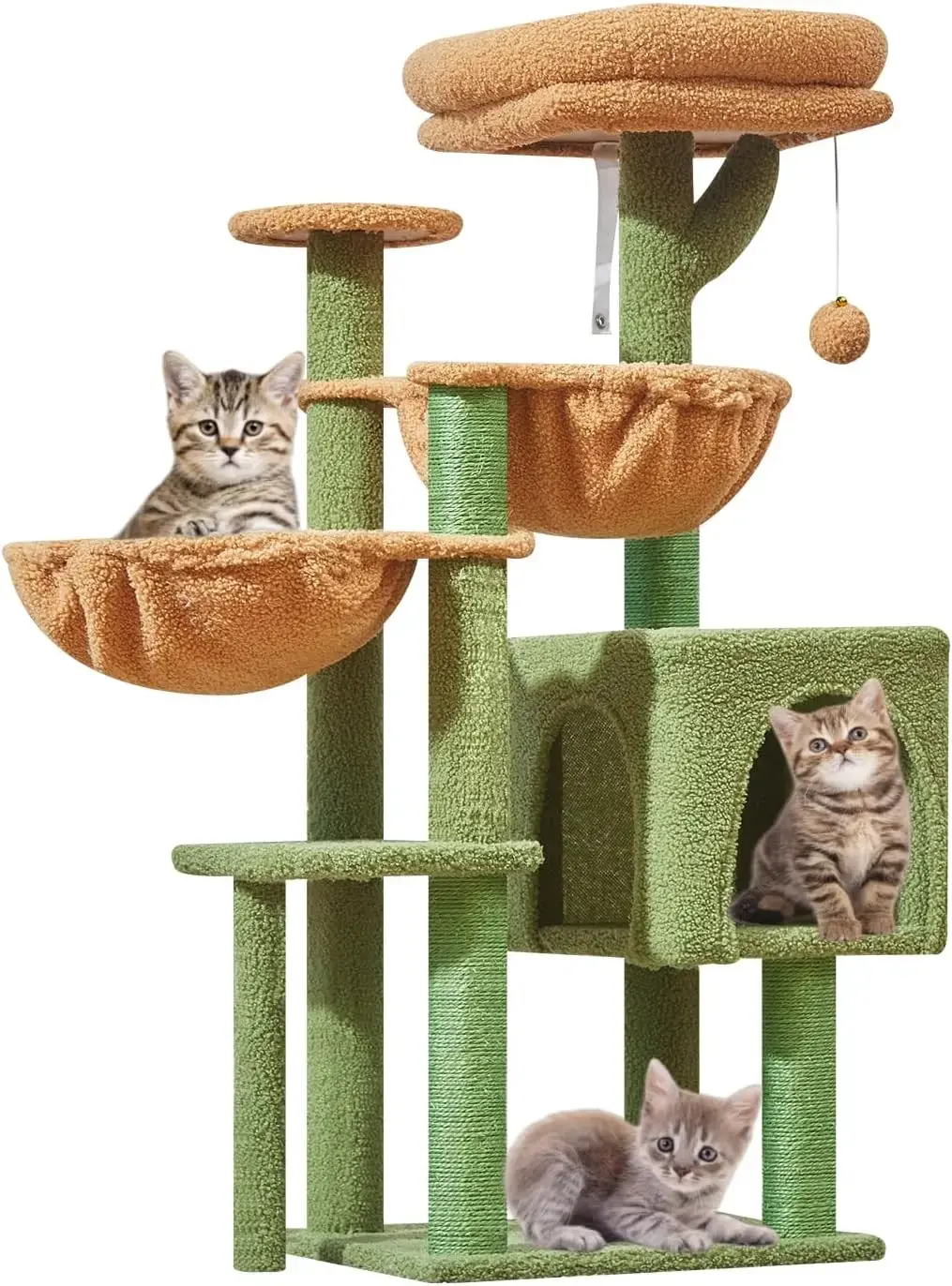 Cat Tree, 39.4-Inch Cat Tower for Indoor Cats,Suitable for Kittens,Plush Cat Condo with 5 Scratching Posts, Plush Perch,