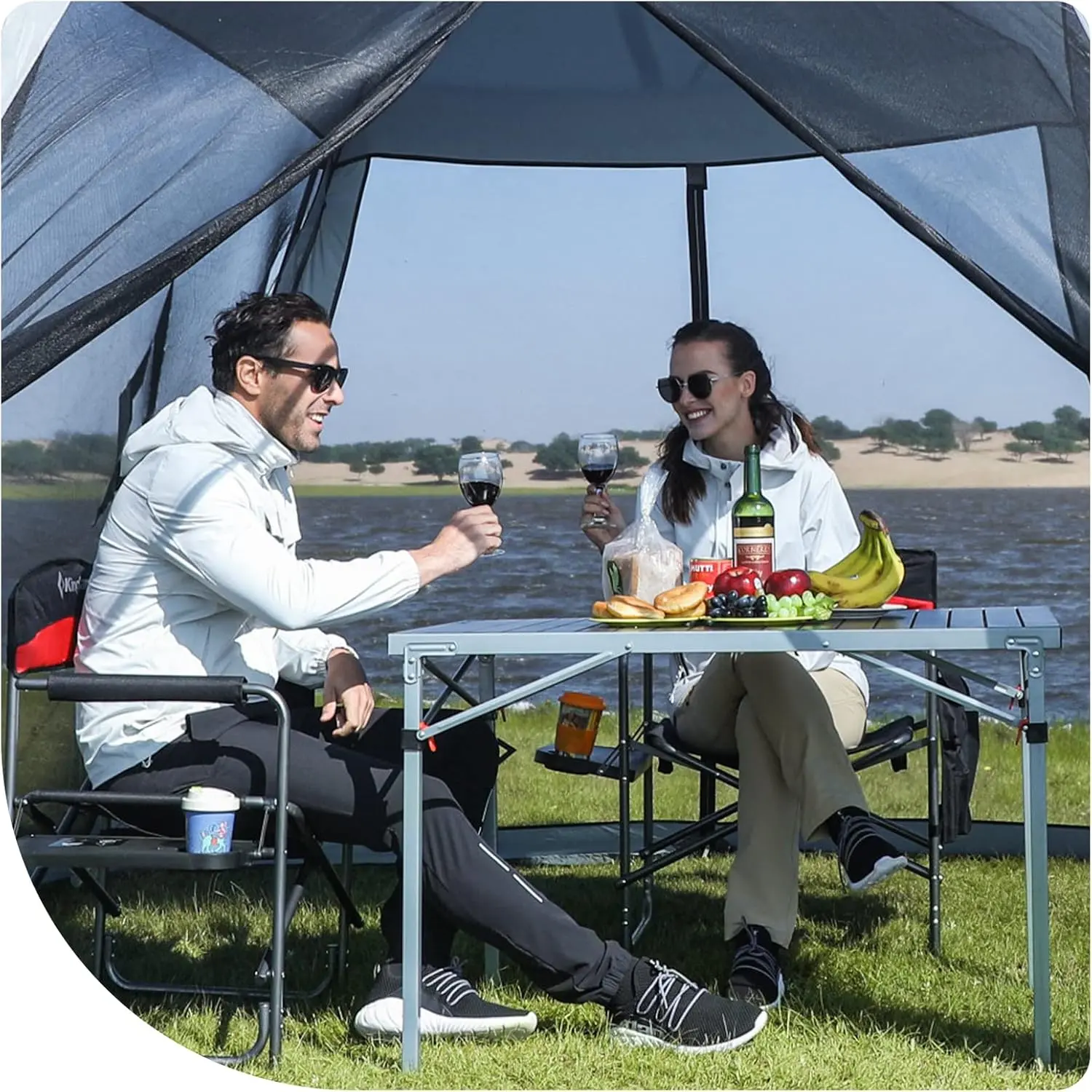 Aluminum Folding Lightweight Roll Portable Stable Table for Camping Picnic Barbecue Backyard Party, Indoor & Outdoor