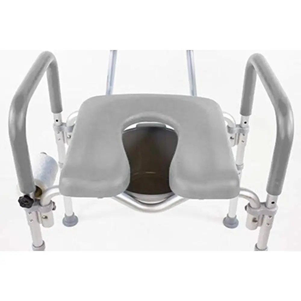 Dignity Ultra-Premium Padded Commode Shower Chair, Comfortable Raised Toilet Seat with Padded Arm Handles and Backrest, for Seni