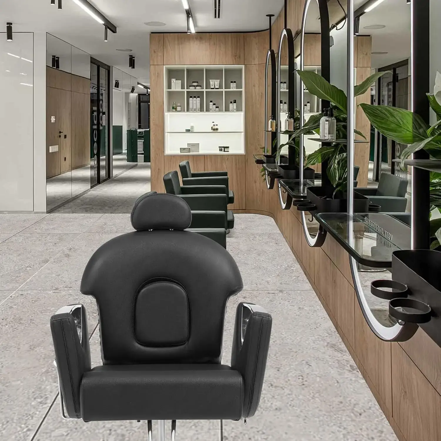 Hydraulic Barber Chair, 360 Degrees Swivel 90°-130° Reclining for Hair Stylist, Max Load Weight 330 lbs