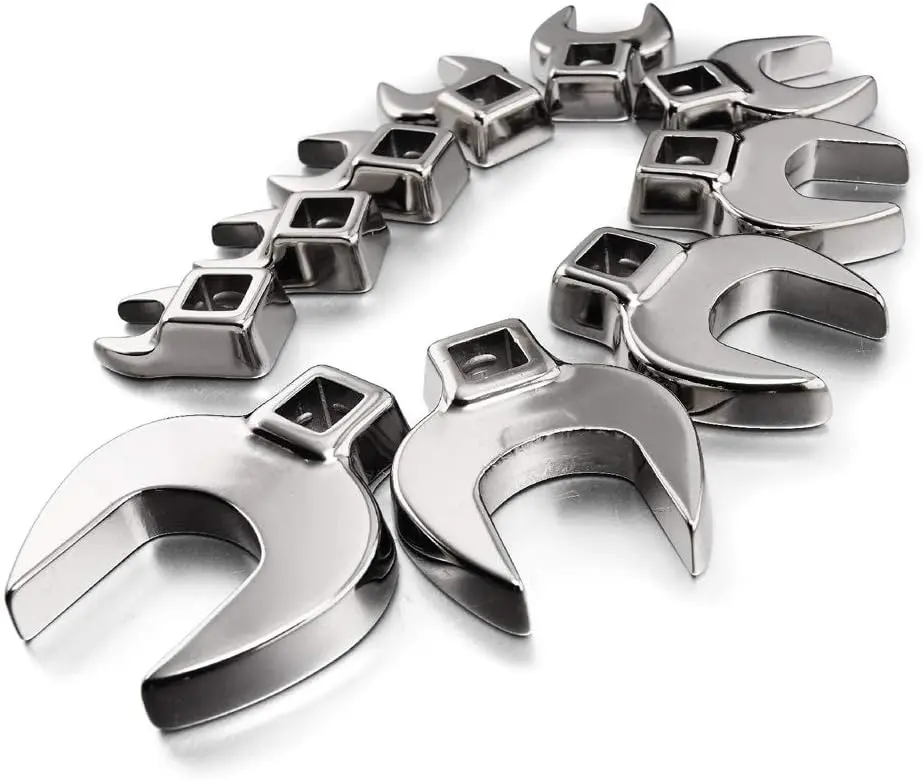 3/8" Drive Crowfoot Wrench - 3/8" Open End Socket Wrench with Drop Forged Construction & Nickel-Chrome Finish - 4912