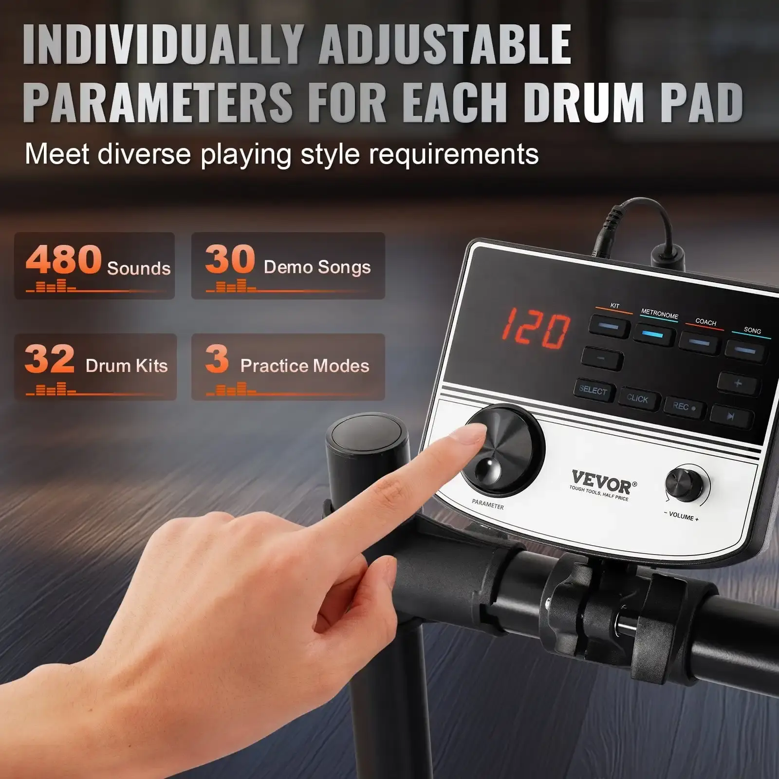 Electric Drum Set Electronic Drum Kit 480 Sounds for Beginners  Adults