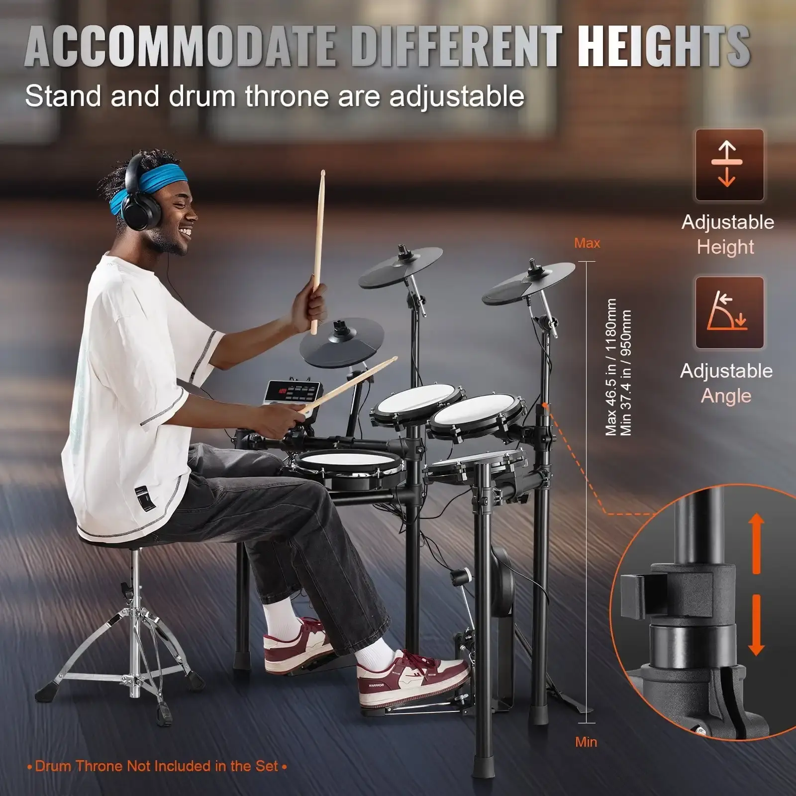 Electric Drum Set Electronic Drum Kit 480 Sounds for Beginners  Adults