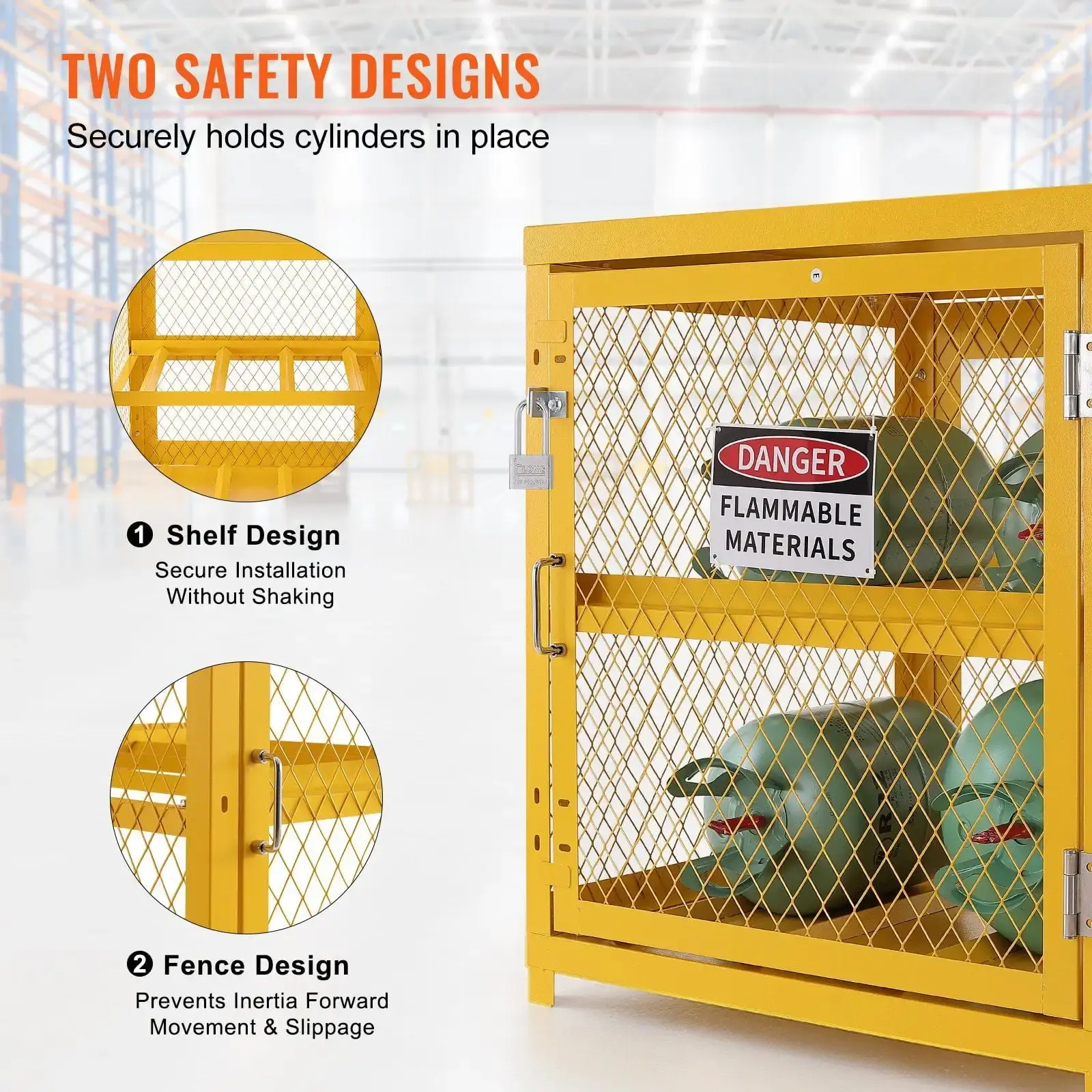 Horizontal Cylinder Storage Cabinet, 4 x 33 lbs Cylinder Capacity, 31.02x30.04x35 inch Propane Storage Cage, Gas Cylinder Cabine