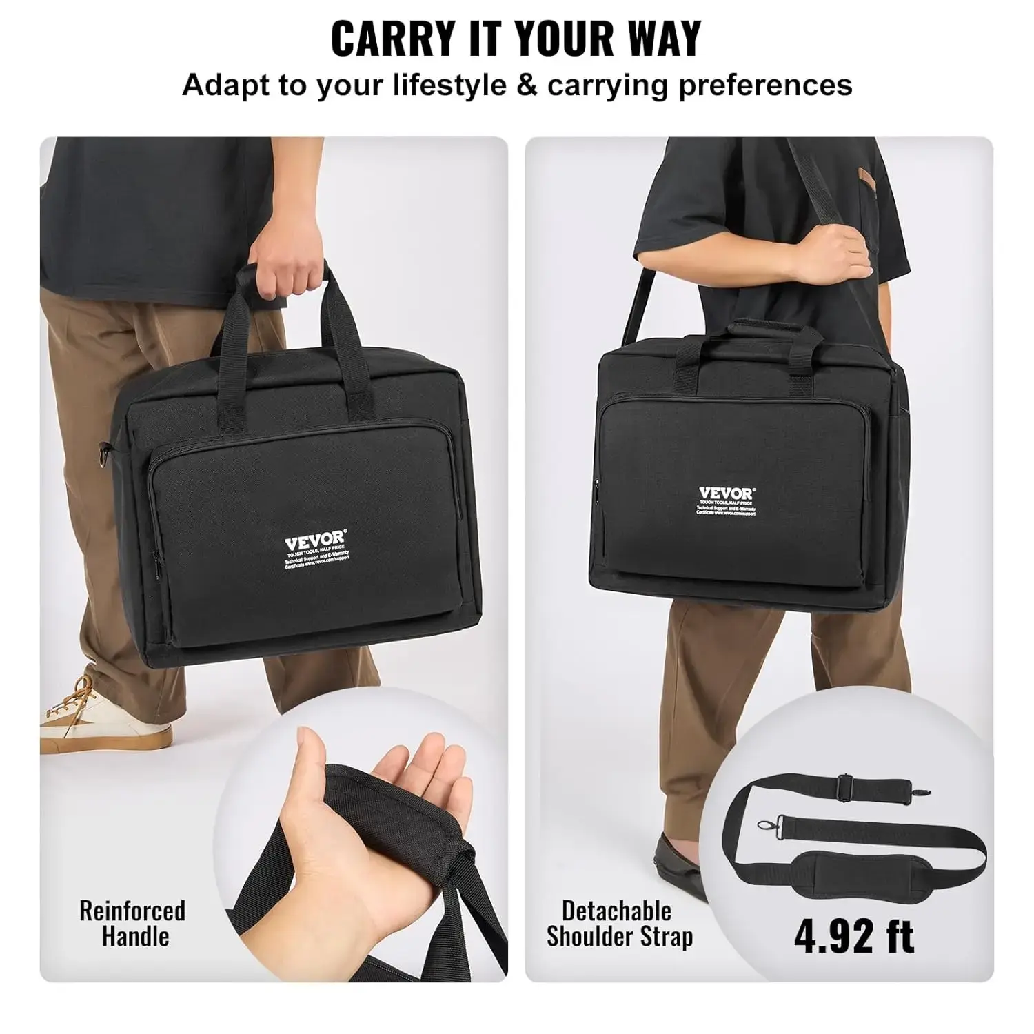 Padded DJ Mixer Gig Bag, 1200D Oxford Fabric, DJ Gear Carry Bag with a Storage Pocket 4.92 ft Removable Shoulder Strap