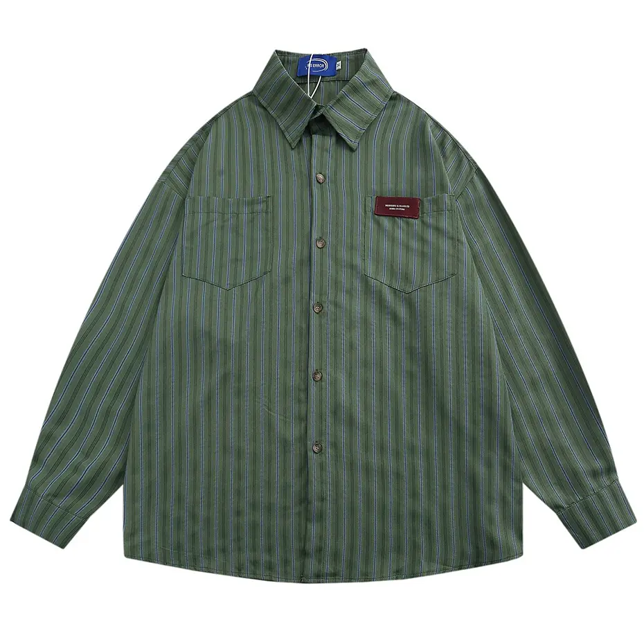 Japan Style Vintage Shirts Spring Autumn Loose Casual Long Sleeve Shirts Button Up Blouse Streetwear Harajuku Oversized Shirts