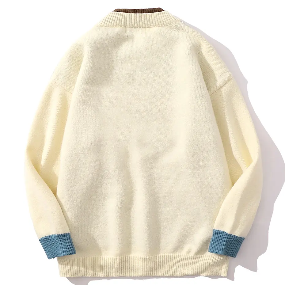 Bear Graphic Sweaters Japan Style Oversized Pullover Sweaters knitted Jumper Streetwear Harajuku Hip Hop Sweaters