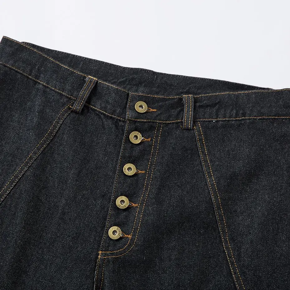 Irregular Patchwork Baggy Jeans Black Loose Wide Leg Denim Pants Men Streetwear Harajuku Hip Hop Jeans