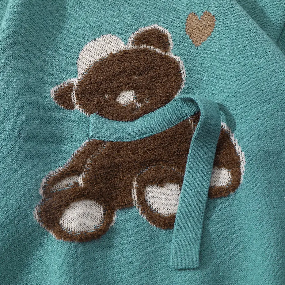 Bear Graphic Sweaters Japan Style Oversized Pullover Sweaters knitted Jumper Streetwear Harajuku Hip Hop Sweaters