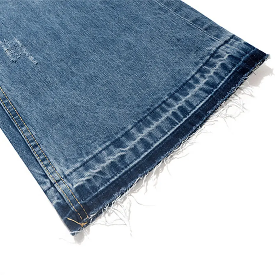 Blue Ripped Flared Jeans Fashion Distressed Loose Denim Pants Luxury Designer Jeans Trousers