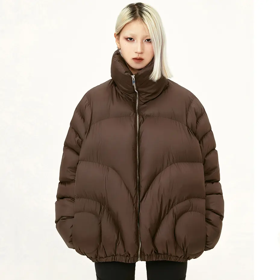 Men Puffer Jackets Streetwear Hooded Parkas Windbreaker Coat High Collar Padded Jackets Hip Hop Man Parka Thicken Warm Coats Y2K