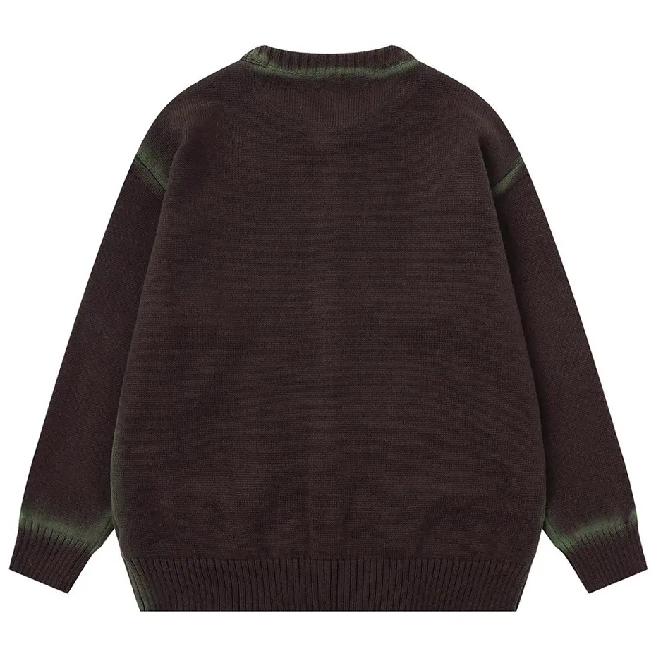 Men Sweaters Graffiti Knit Cardigan Casual Loose Sweaters Streetwear Harajuku Oversized Sweaters