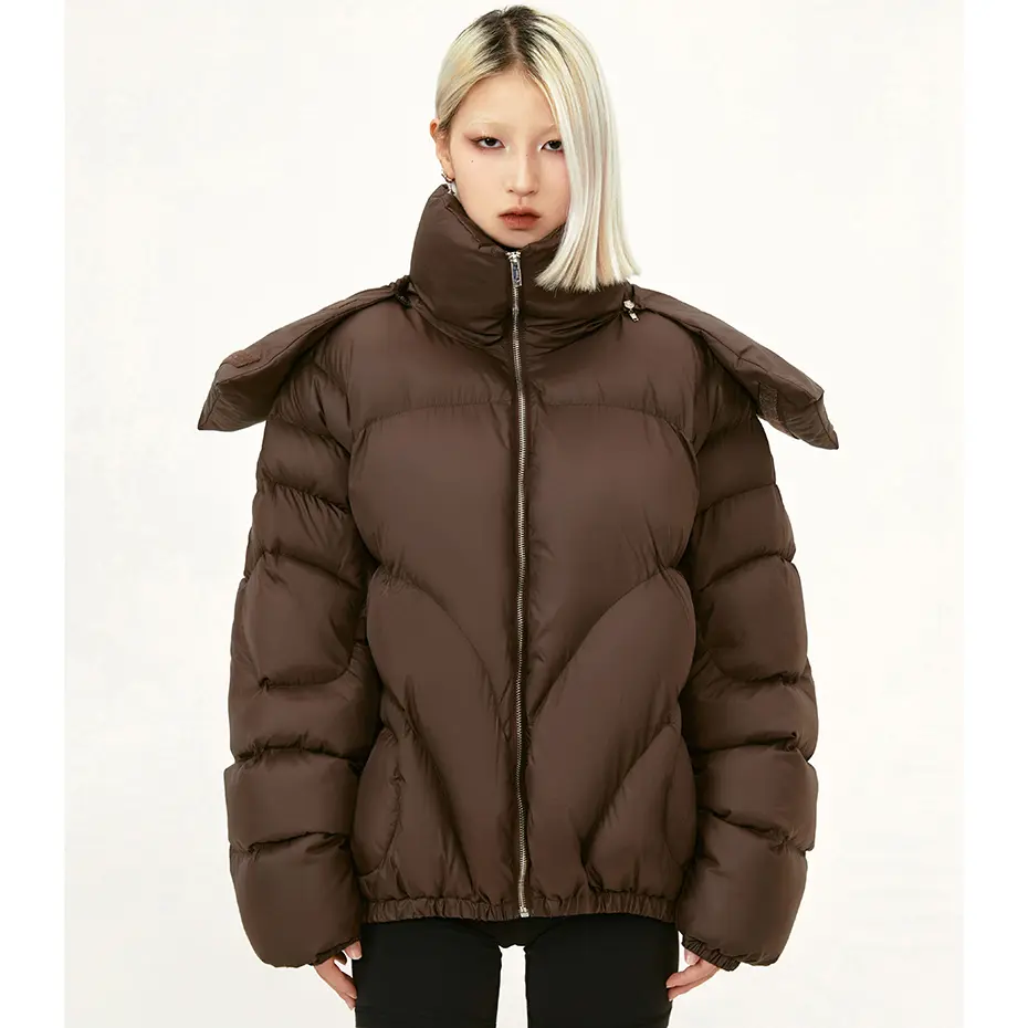 Men Puffer Jackets Streetwear Hooded Parkas Windbreaker Coat High Collar Padded Jackets Hip Hop Man Parka Thicken Warm Coats Y2K
