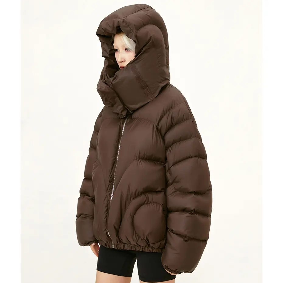 Men Puffer Jackets Streetwear Hooded Parkas Windbreaker Coat High Collar Padded Jackets Hip Hop Man Parka Thicken Warm Coats Y2K