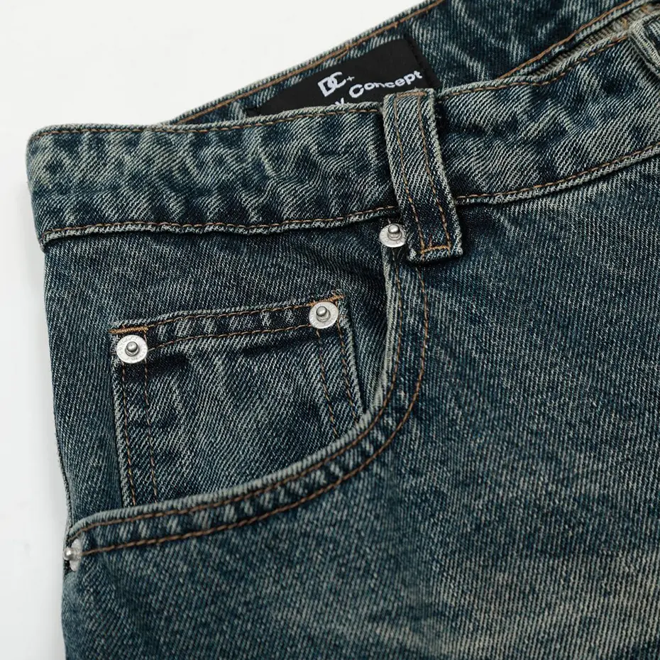 Retro Baggy Jeans Men Streetwear Harajuku Hip Hop Jeans Trouses Blue Loose Casual Straight Denim Pants