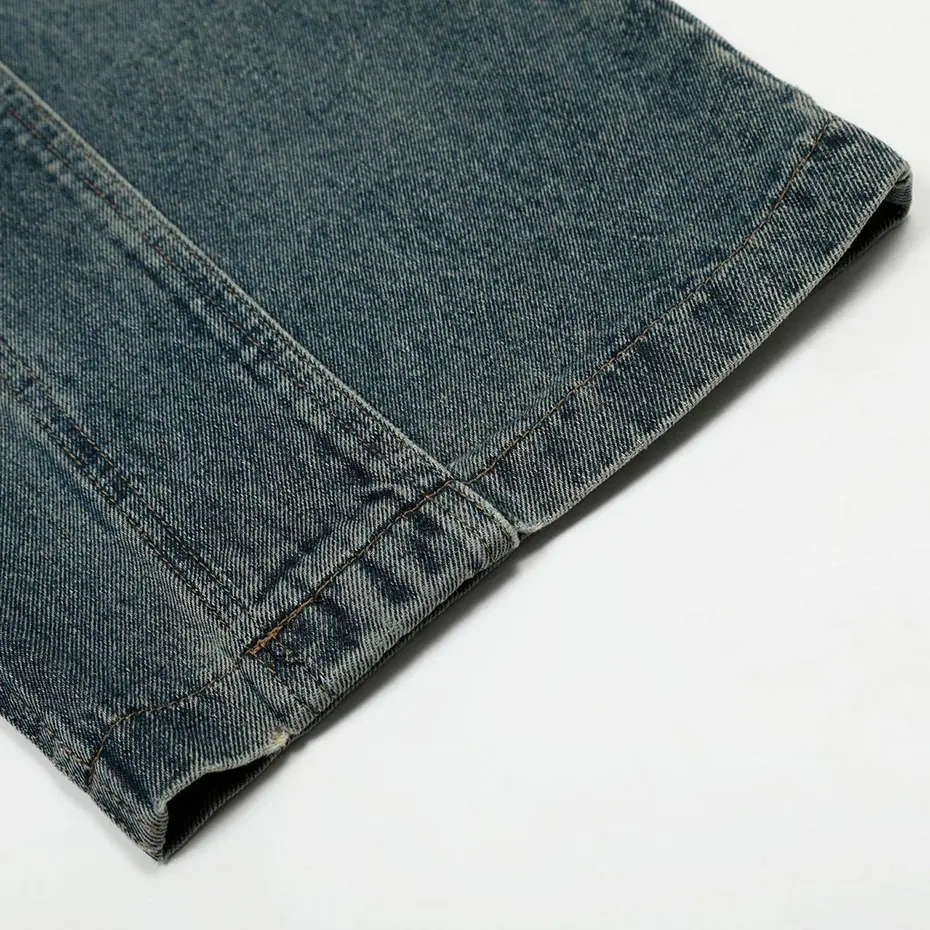 Retro Baggy Jeans Men Streetwear Harajuku Hip Hop Jeans Trouses Blue Loose Casual Straight Denim Pants