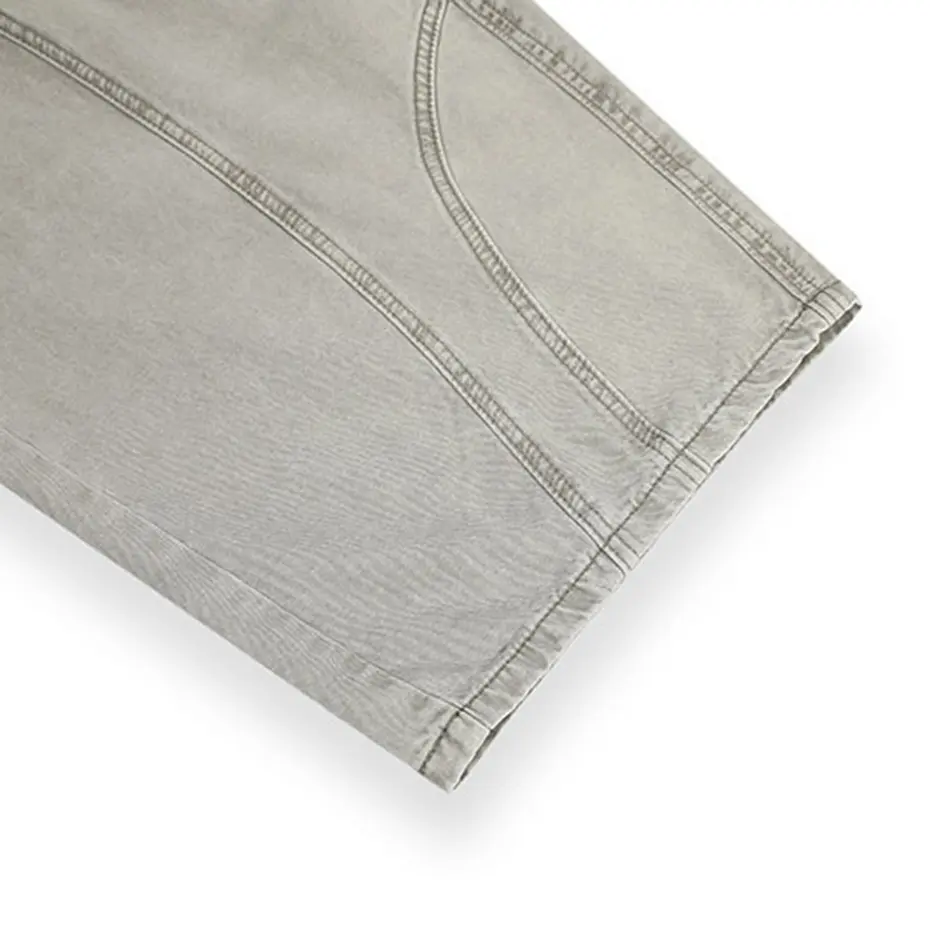 Vintage Wide Leg Baggy Jeans Men Hi Street Loose Denim Pants Side Pocket Patchwork Jeans Trousers