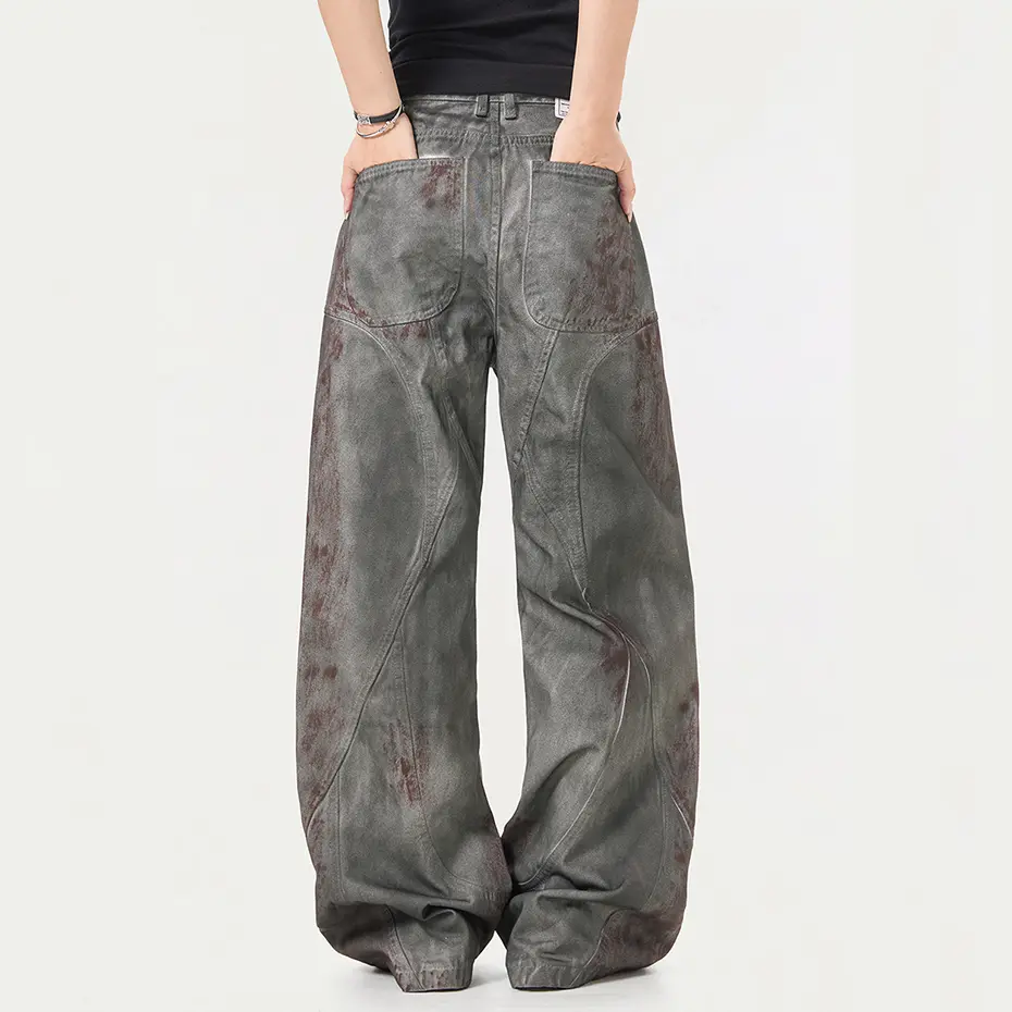 Vintage Baggy Jeans Streetwear Harajuku Hip Hop Jeans Men Loose Wide Leg Denim Pants
