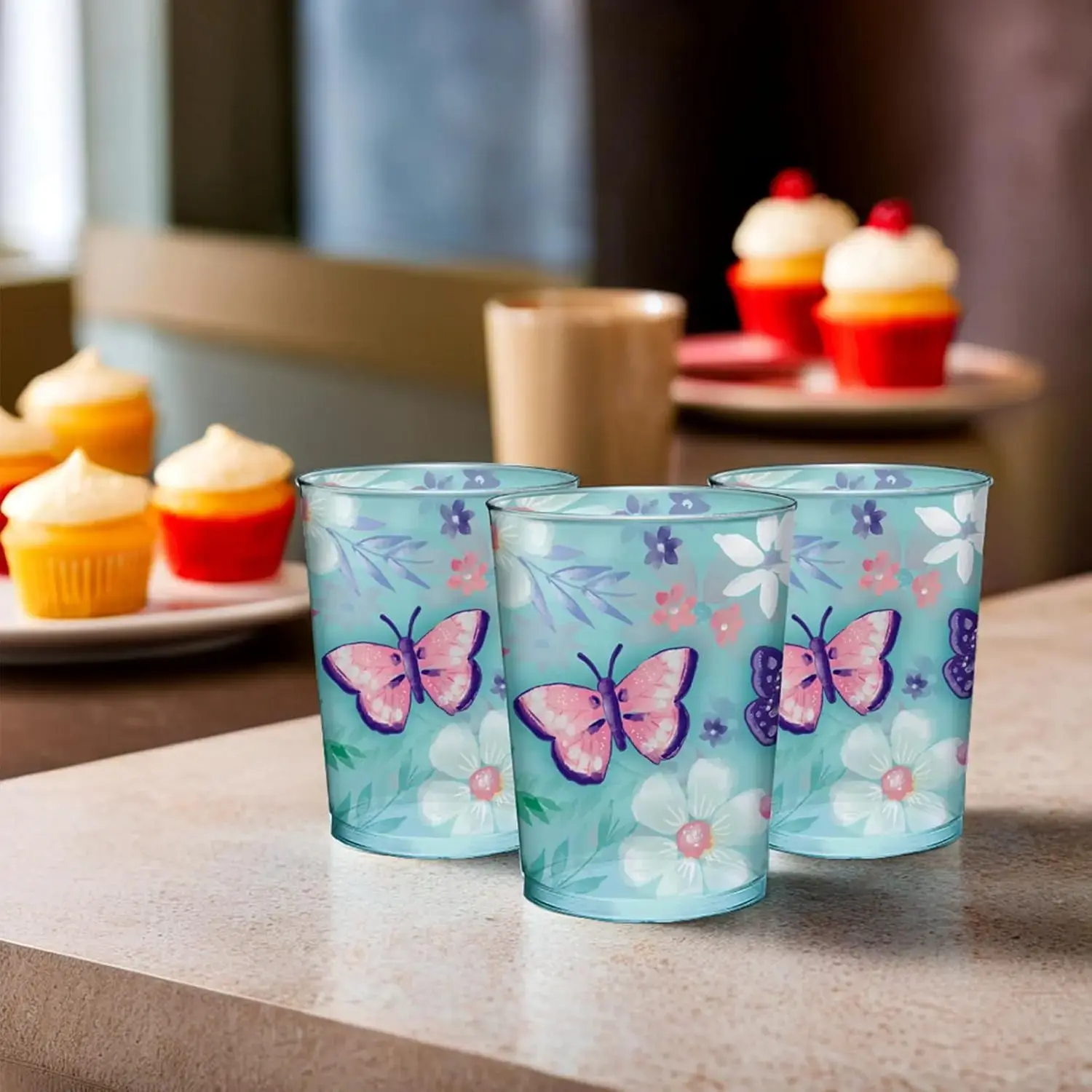 Butterfly Plastic Favor Cup- 16 Ounce | Multicolor | 1 Pc