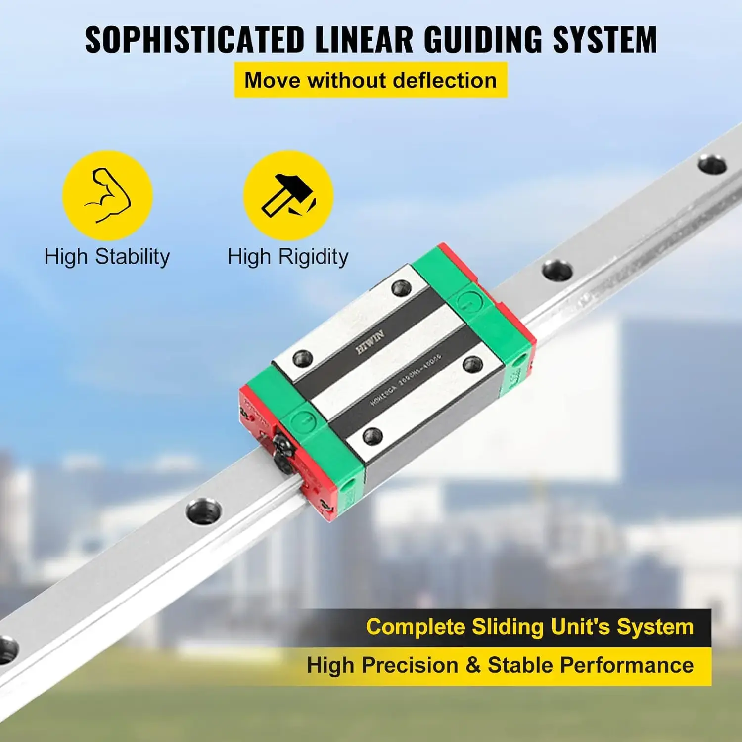 Rail HSR15-1500mm? 2pcs Linear Guideway Rail?4X Square Type Carriage Bearing Blocks?Linear Rail Support for 15mm Slotted Bearing