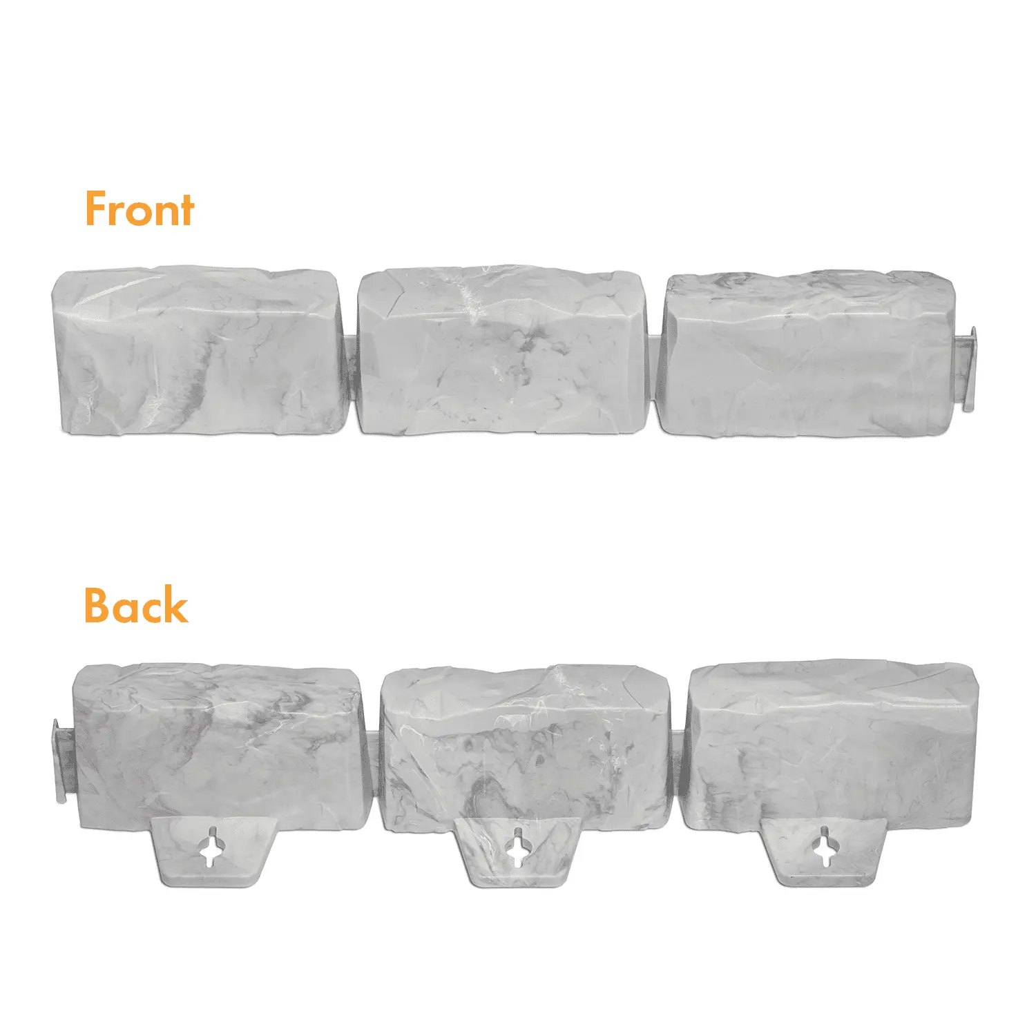 Decorative No-Dig Landscape Edging Kit - 20 ft., Light Gray Faux Stone