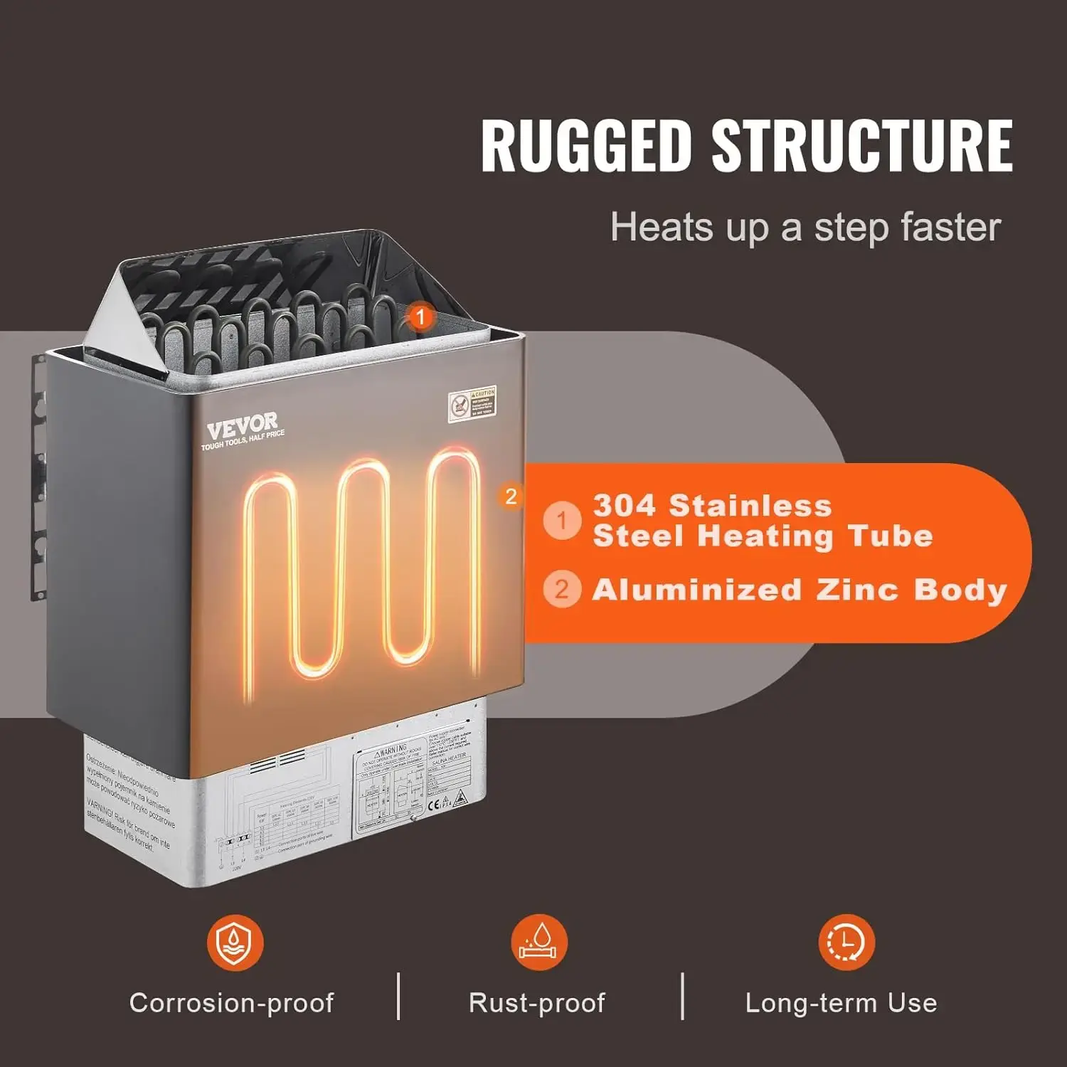 Sauna Heater, 9KW 220V Electric Sauna Stove, Steam Bath Sauna Heater with External Digital Controller, 3h Timer & Adjustable Tem