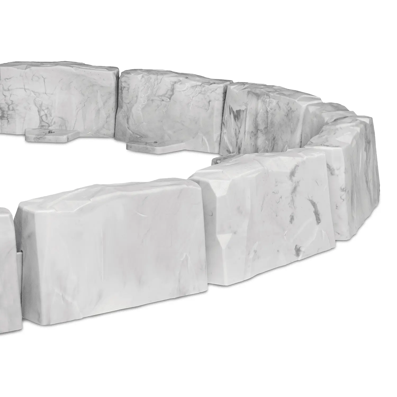 Decorative No-Dig Landscape Edging Kit - 20 ft., Light Gray Faux Stone