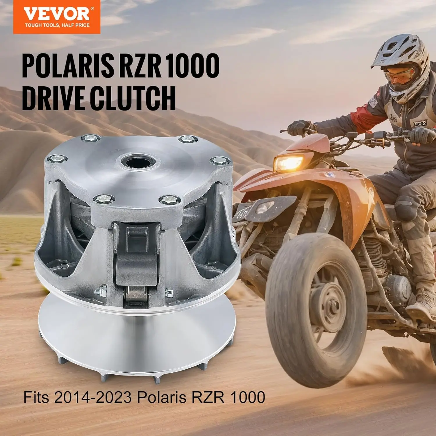 Primary Drive Clutch Fits for Polaris RZR 1000 2014-2023, Drive Clutch Assembly 1.24" Bore with Weights and Spring