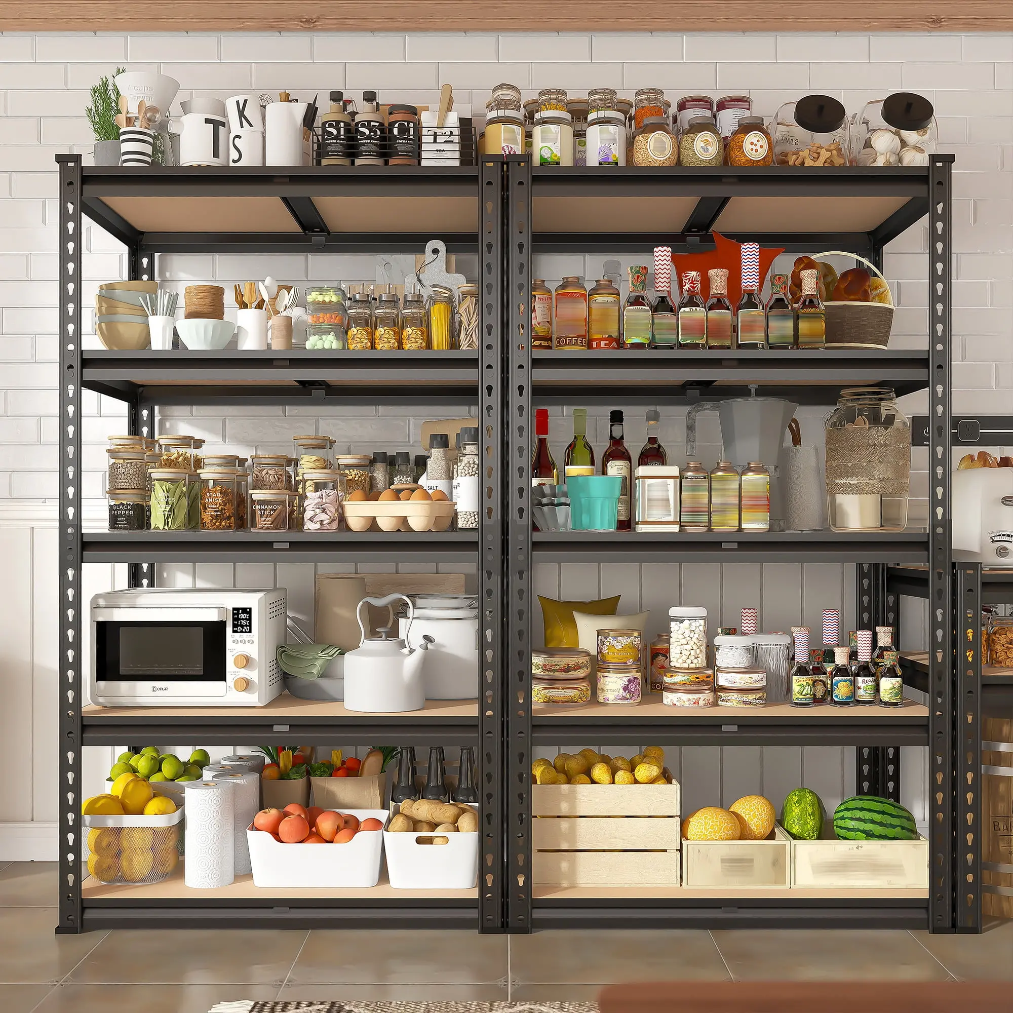 5 Tier Garage Shelving Heavy Duty 1800LBS Storage Shelves Units,28"Lx12"Wx60"H