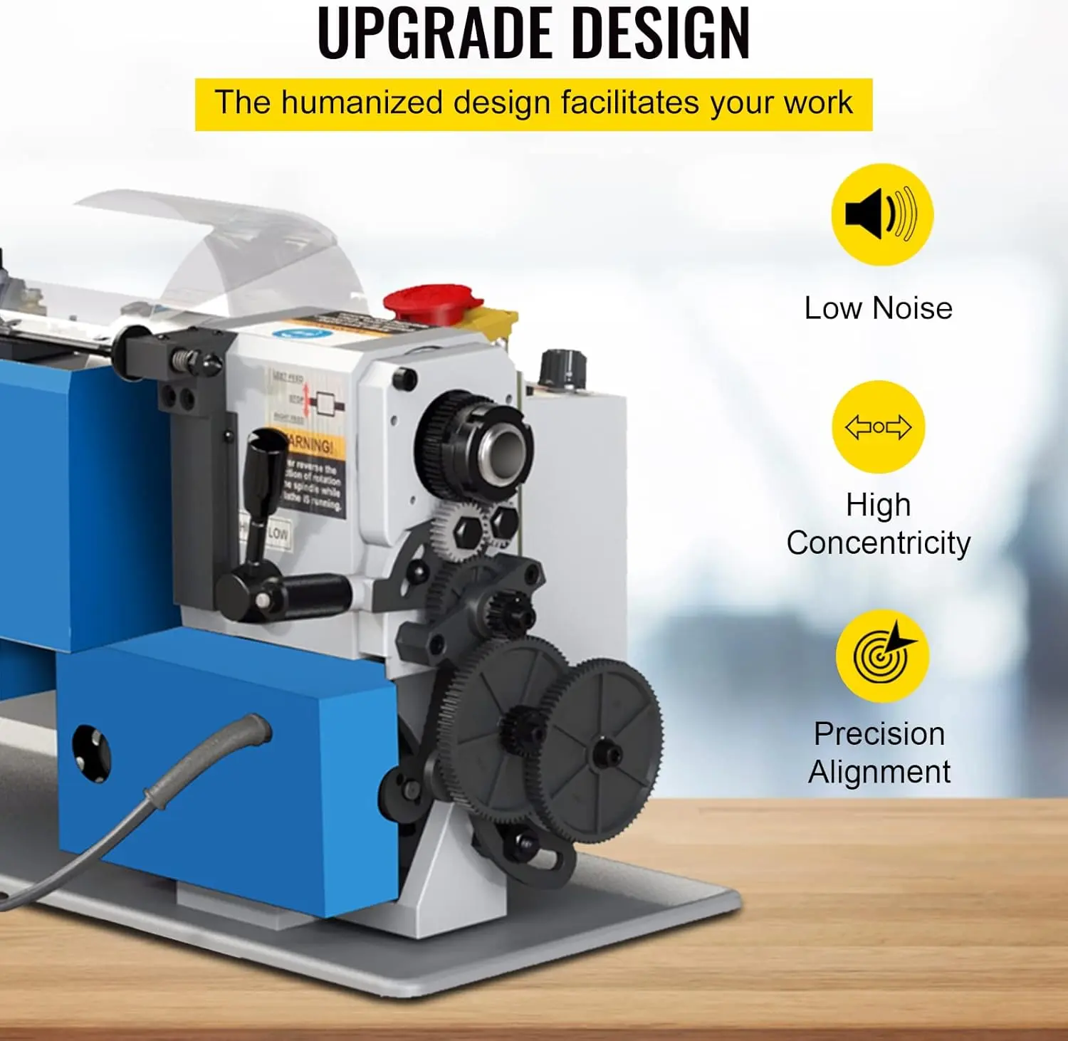Metal Lathe 7"x12",Precision Bench Top Mini Metal Lathe 550W, Metal Lathe Variable Speed 50-2500 RPM Nylon Gear