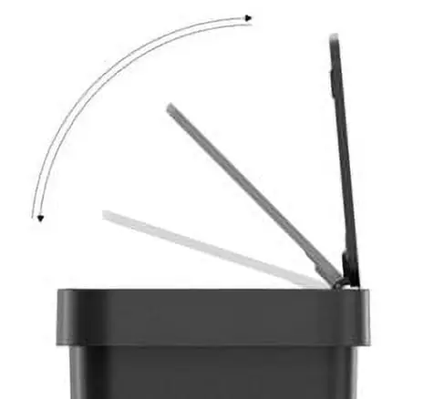 13.2 Gallon Plastic Kitchen Motion Sensor Trash Can, Black