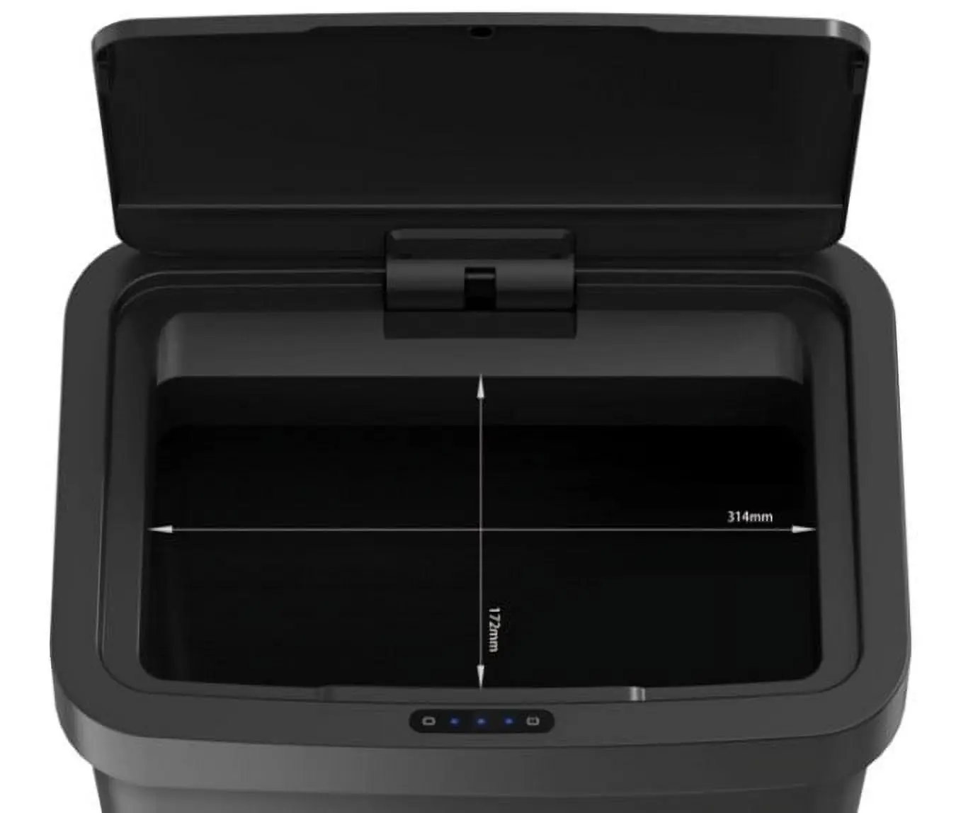 13.2 Gallon Plastic Kitchen Motion Sensor Trash Can, Black