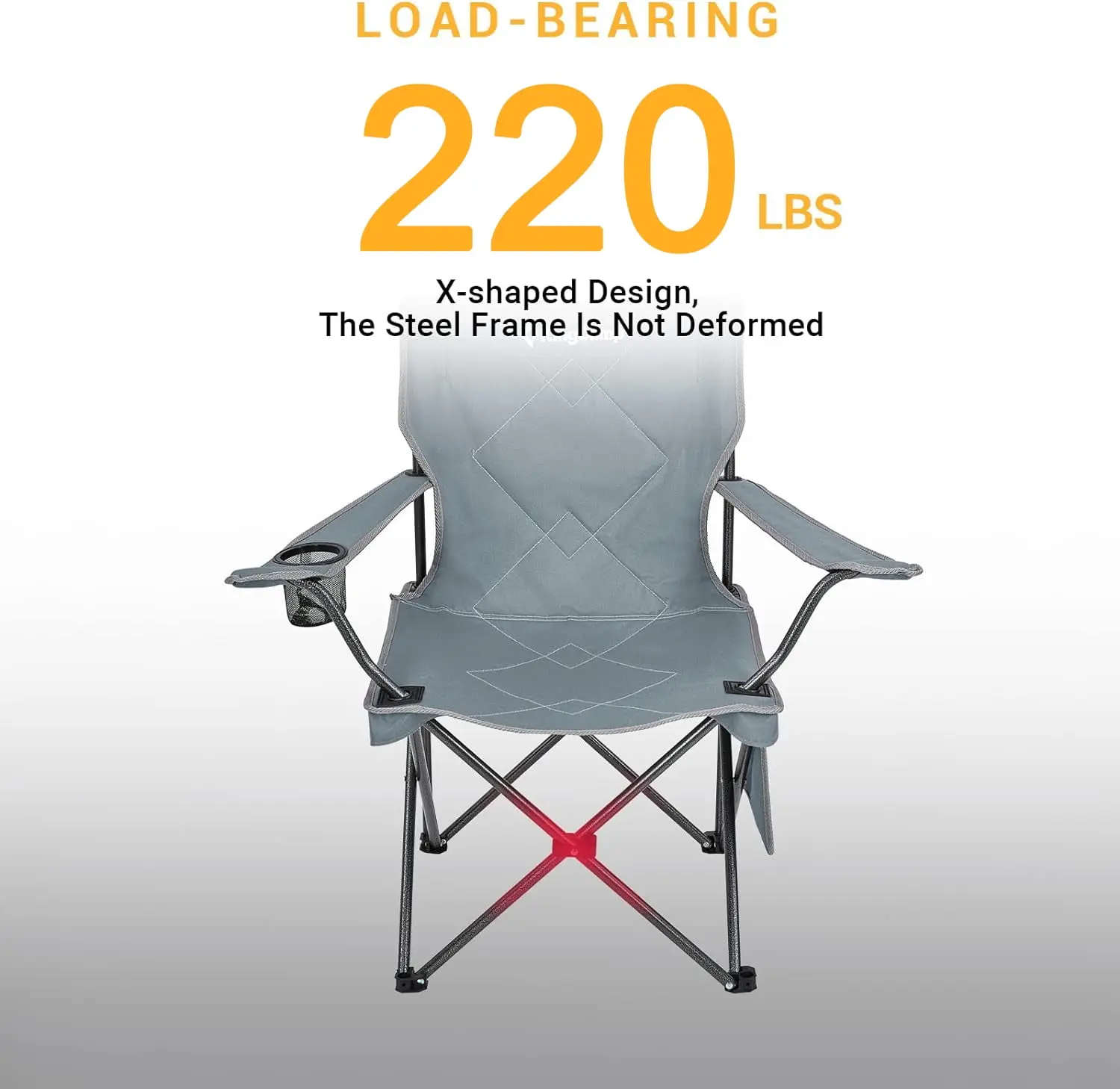Camping Chairs for Adults Folding Portable Lawn Chairs for Outdoor Support 220lbs Black