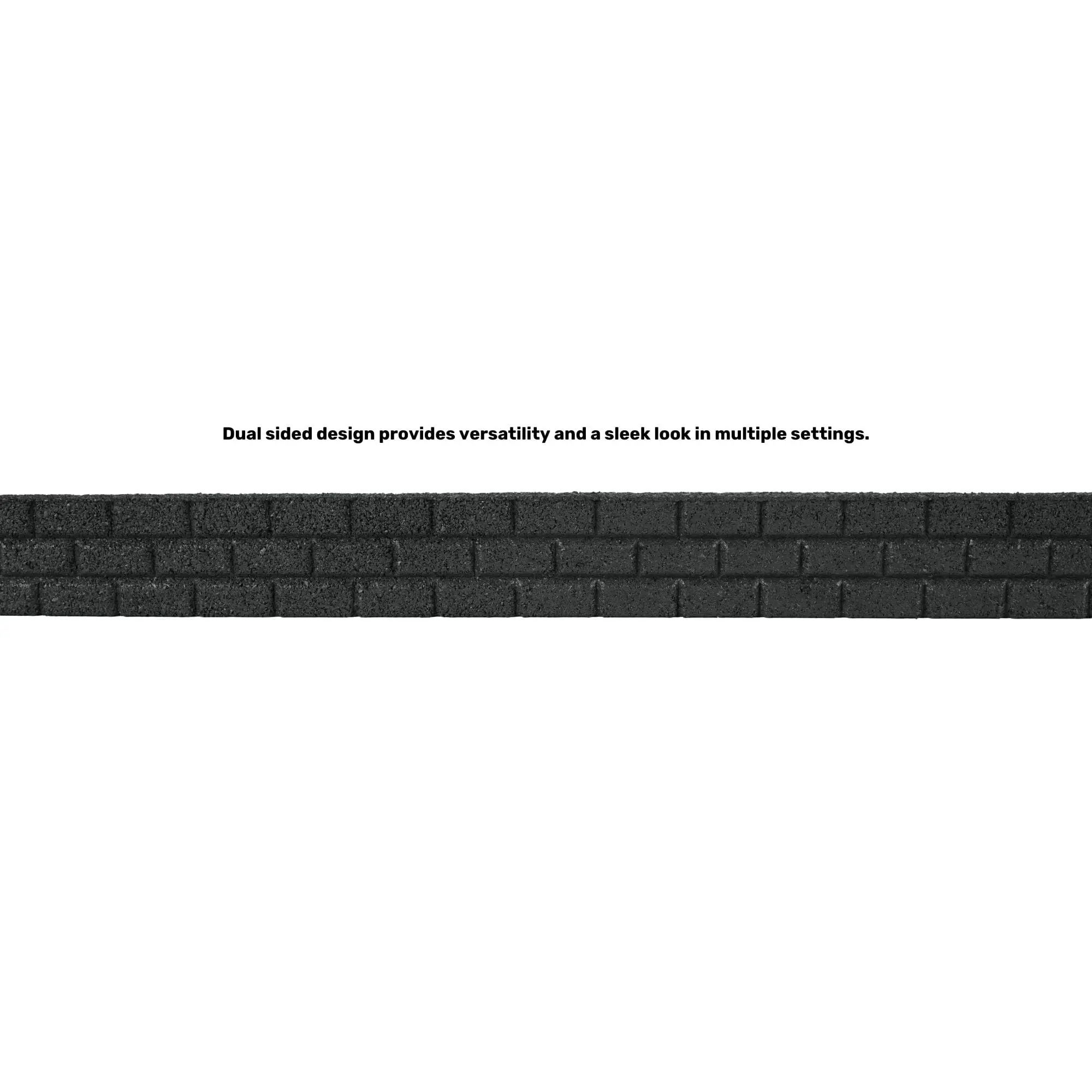 Brickface Landscape Edging, 4' Black Rubber Garden Edging Border, 6 pack