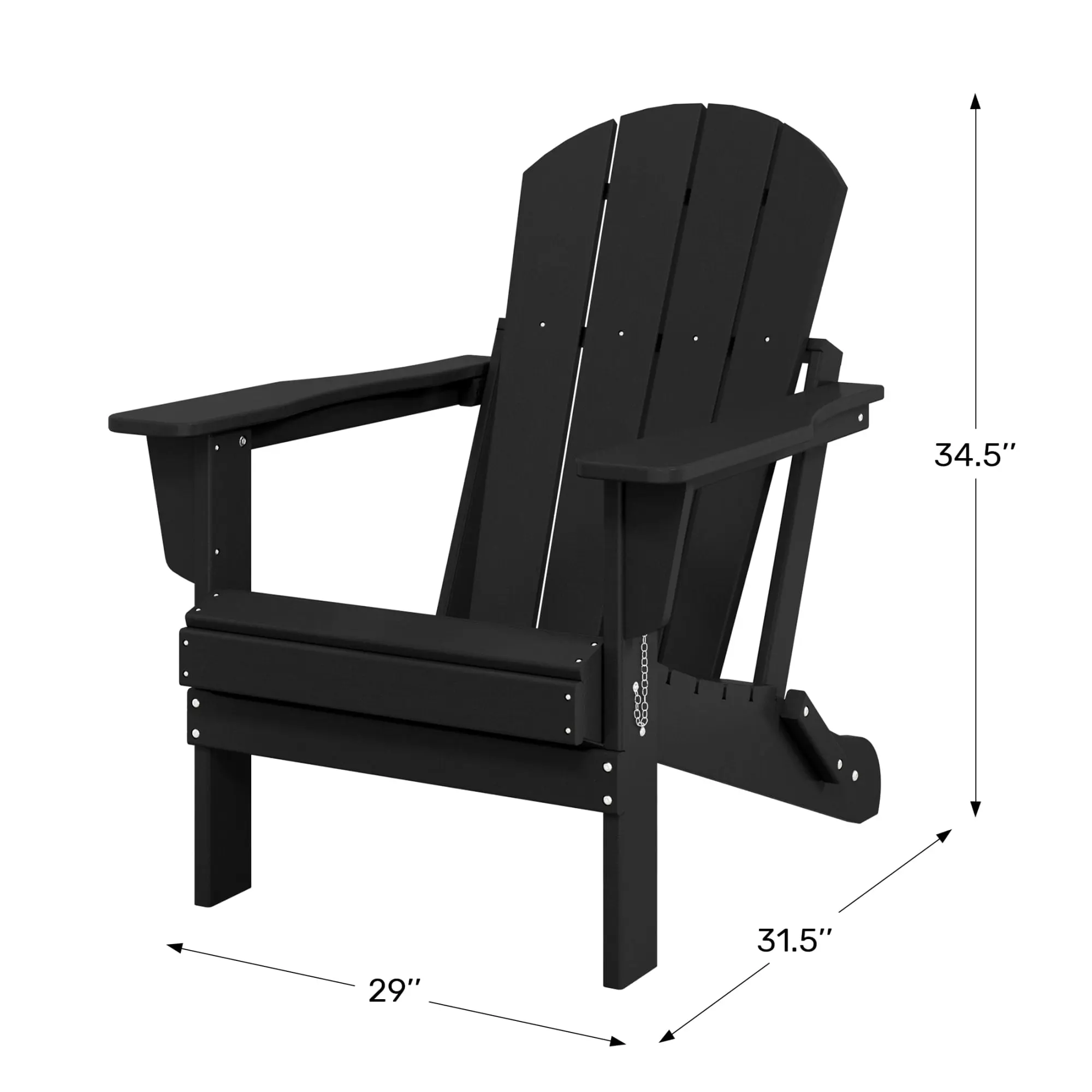 Outdoor Folding HDPE Adirondack Chair, Patio Seat, Weather Resistant, Sand Color