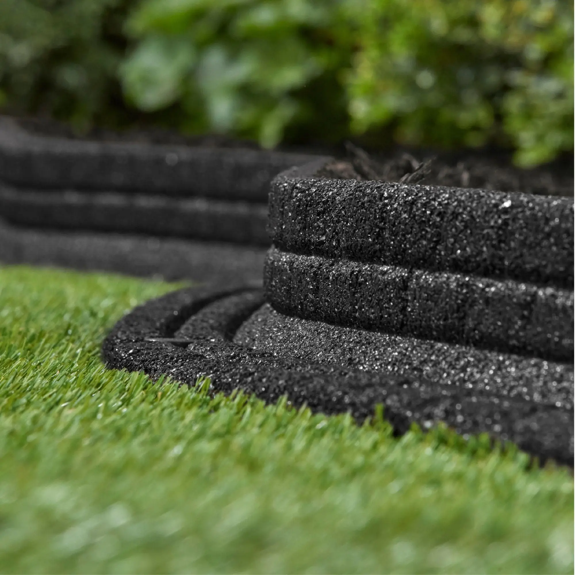 Brickface Landscape Edging, 4' Black Rubber Garden Edging Border, 6 pack