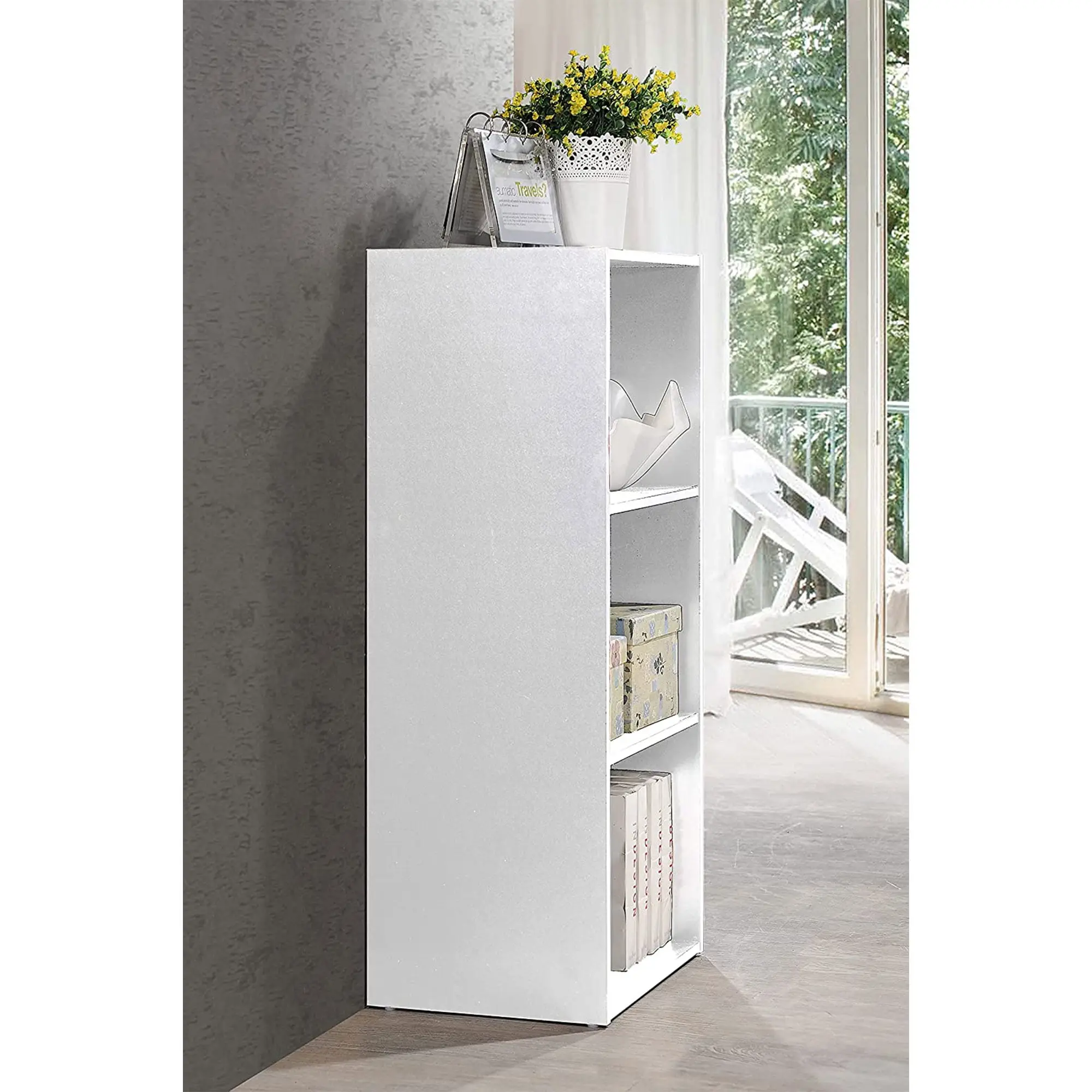 3-Shelf Bookcase, White