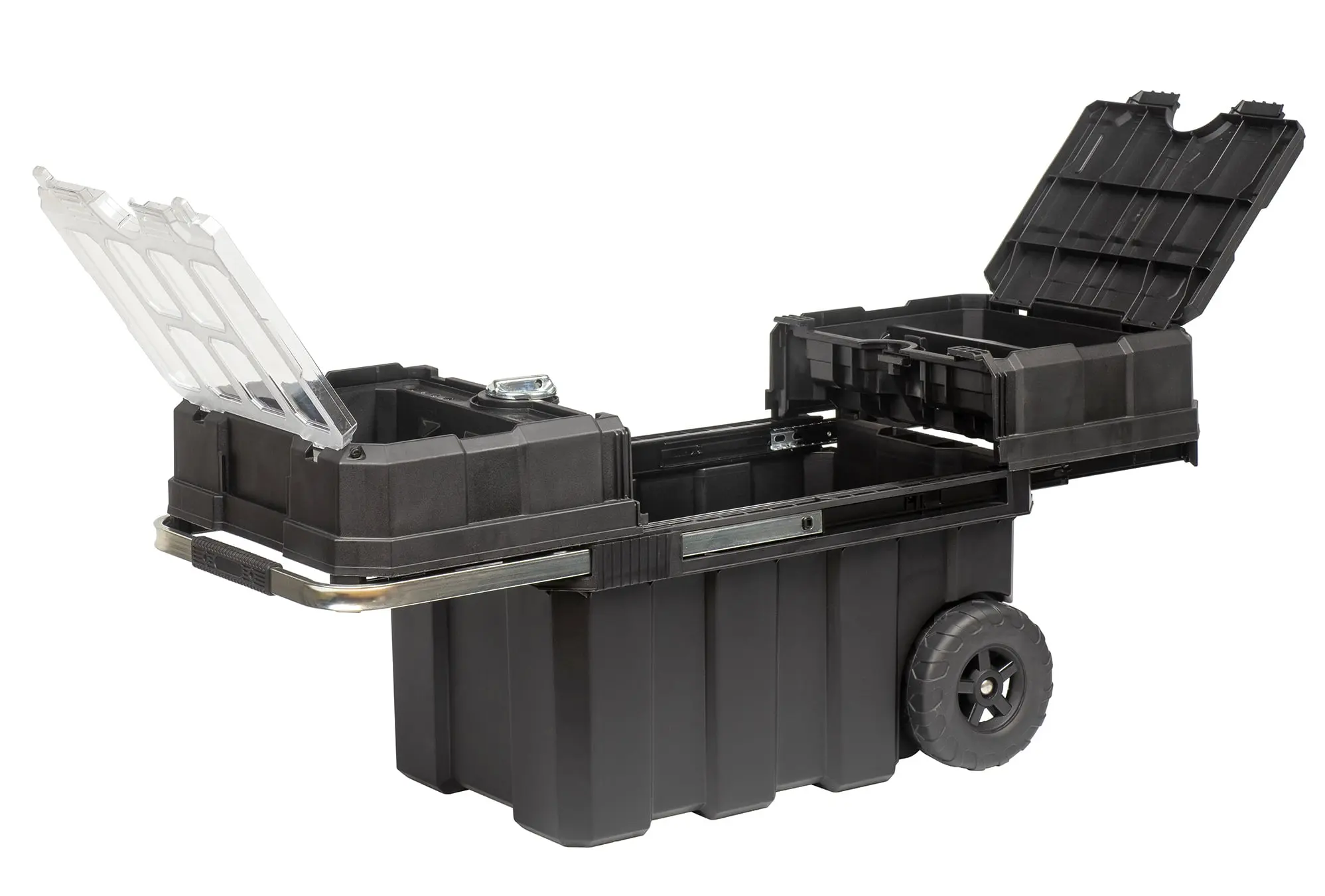 24in Rolling Tool Box, Portable Black Resin Toolbox