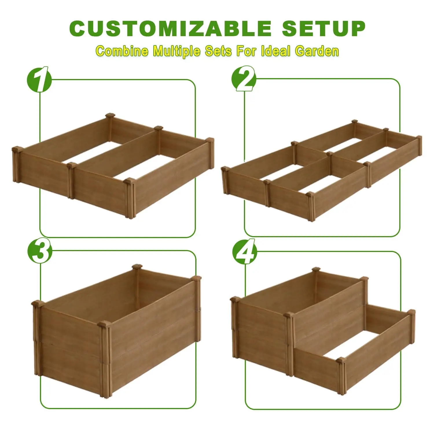 8x2Ft Raised Garden Bed Wooden Planter Box Vegetable Garden Box for Outdoor Gardening
