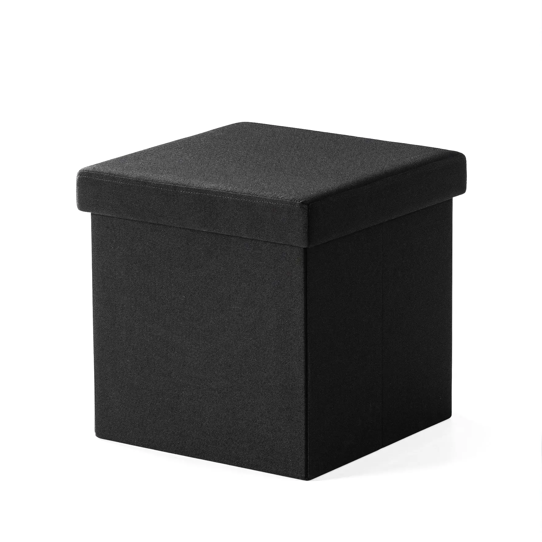 Stockbox 15" Ottoman with Storage Drawer, Black