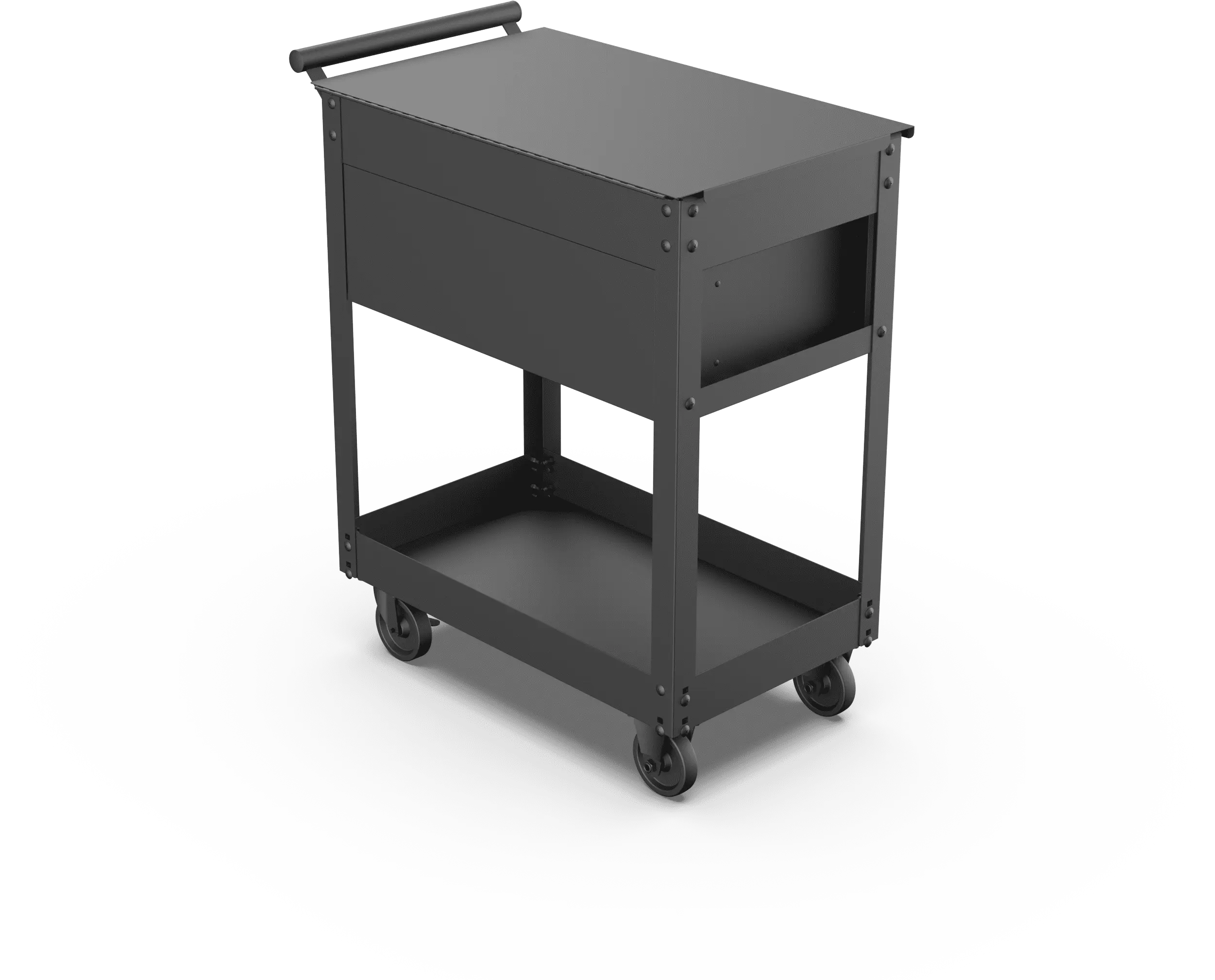 28-inch Steel Mechanics Tool Cart, 500 lb Capacity, Powder-Coated Finish, Black