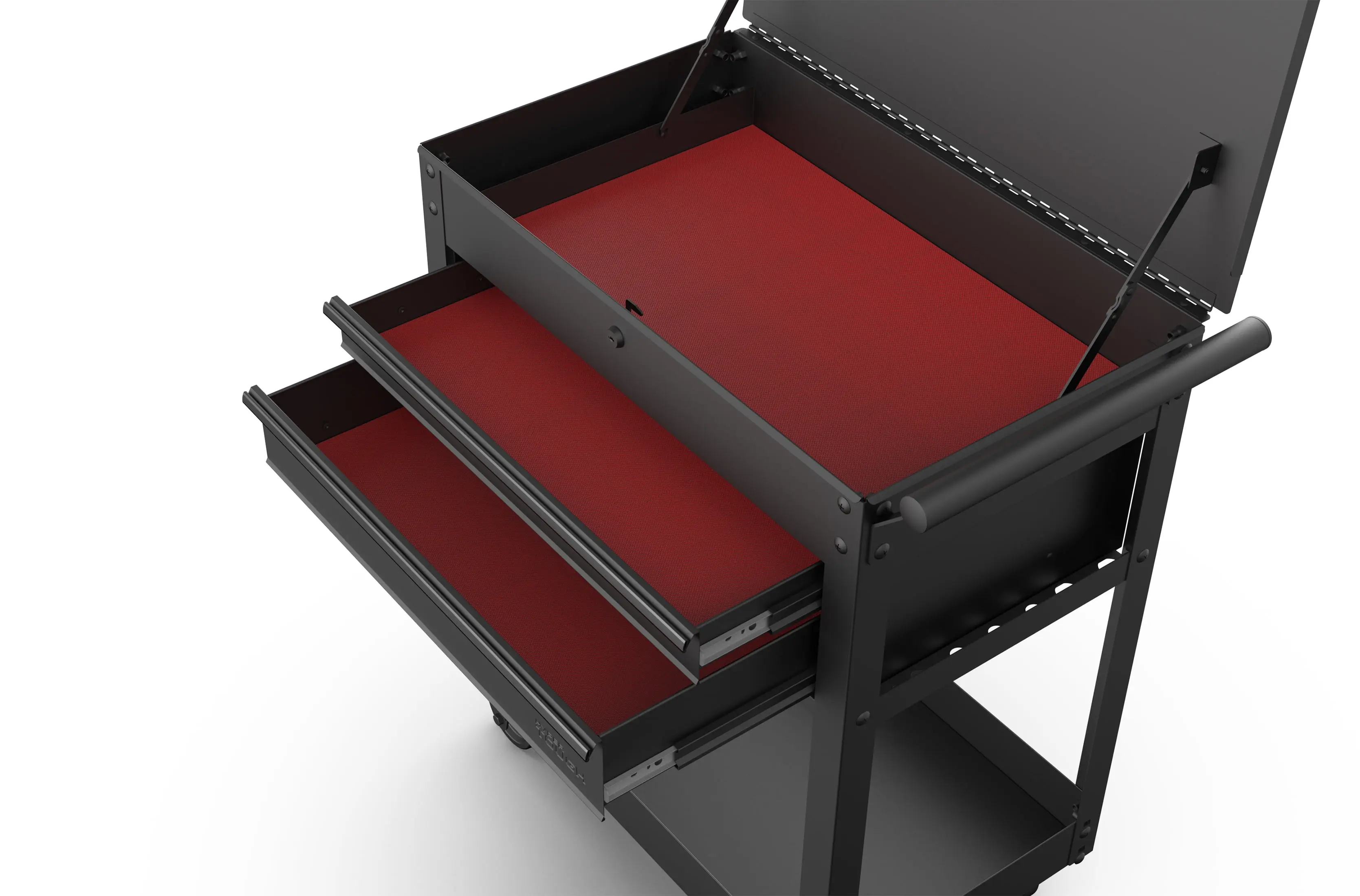 28-inch Steel Mechanics Tool Cart, 500 lb Capacity, Powder-Coated Finish, Black