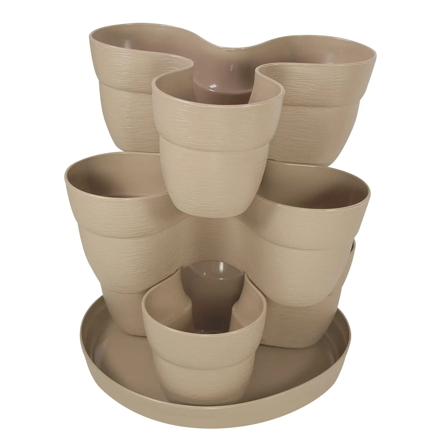 Bloomers Stackable Flower Tower Planter – Holds up to 9 Plants – Great Both Indoors and Outdoors – Sand