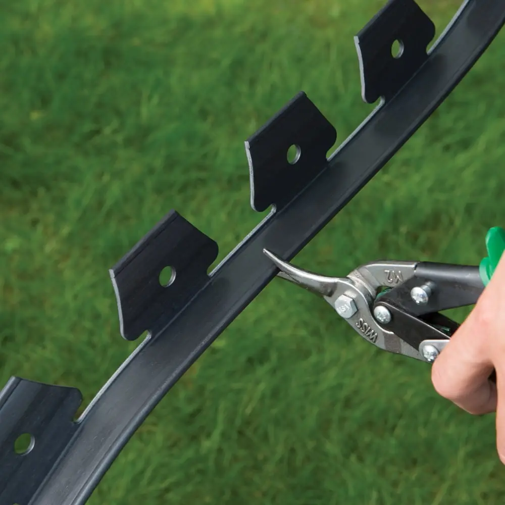 No-Dig Landscape Edging Kit, 100-ft x 1.5-in. High, Includes Anchoring Spikes, Black Recycled PlasticPlastic