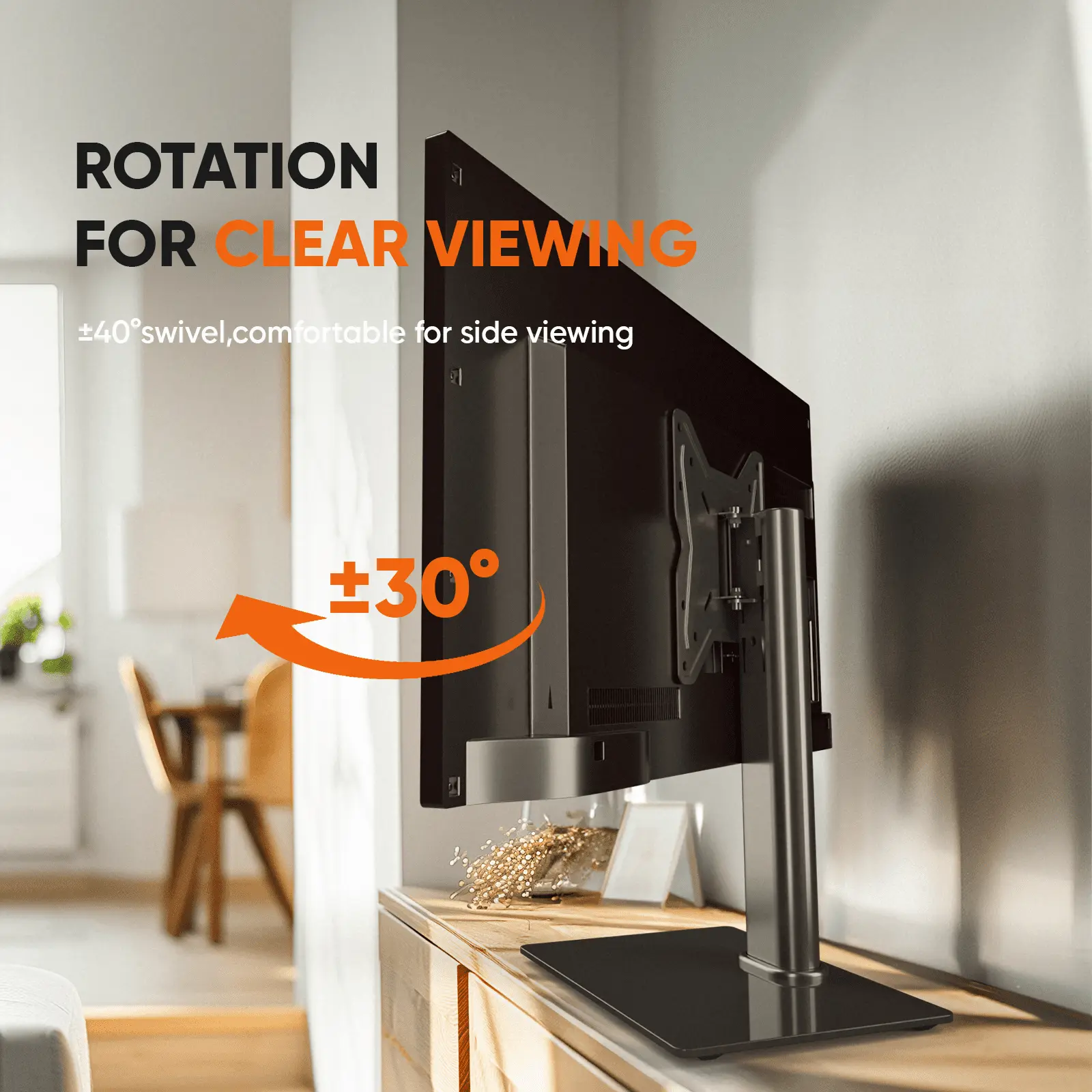 Universal Tabletop TV Stand for 19-50 inch TVs Monitor, 3 Height Adjustable with Tempered Glass Base, Max 200x200mm